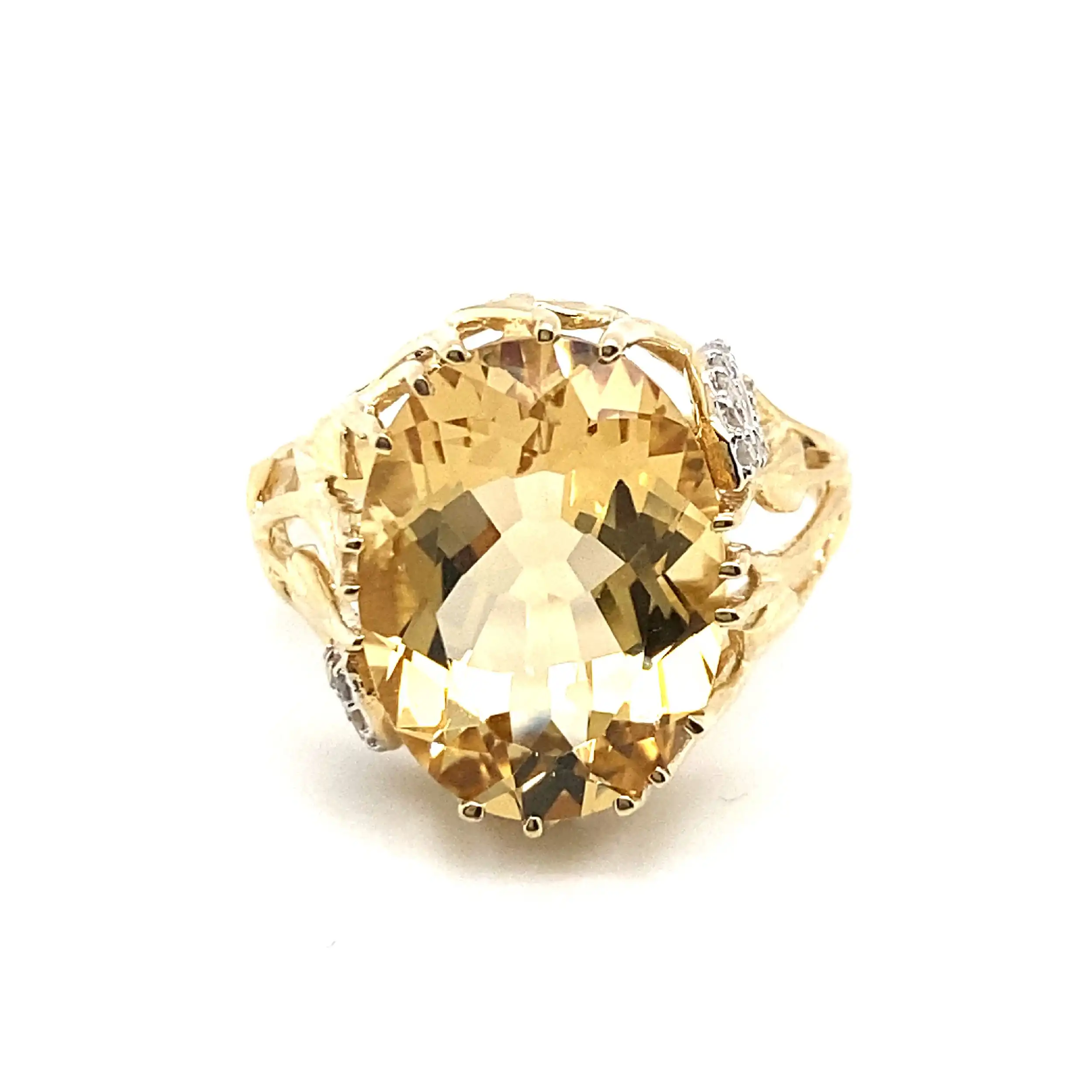 Ring Gelbgold mit Heliodor und Diamanten, mit EPL Expertise Ring Gelbgold mit Heliodor und Diamanten, mit EPL Expertise