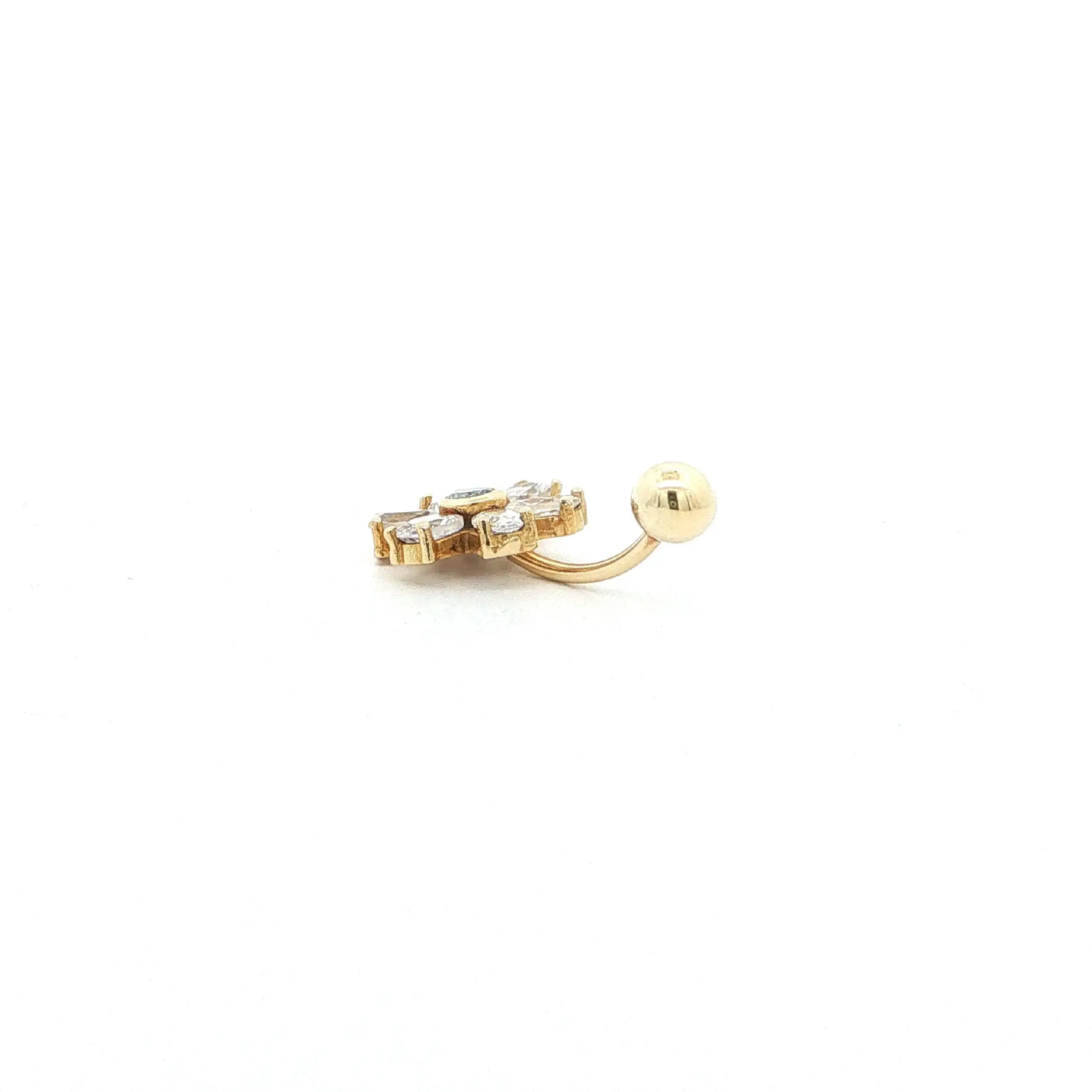 Bauchnabelpiercing Gelbgold mit Zirkonia Bauchnabelpiercing Gelbgold mit Zirkonia
