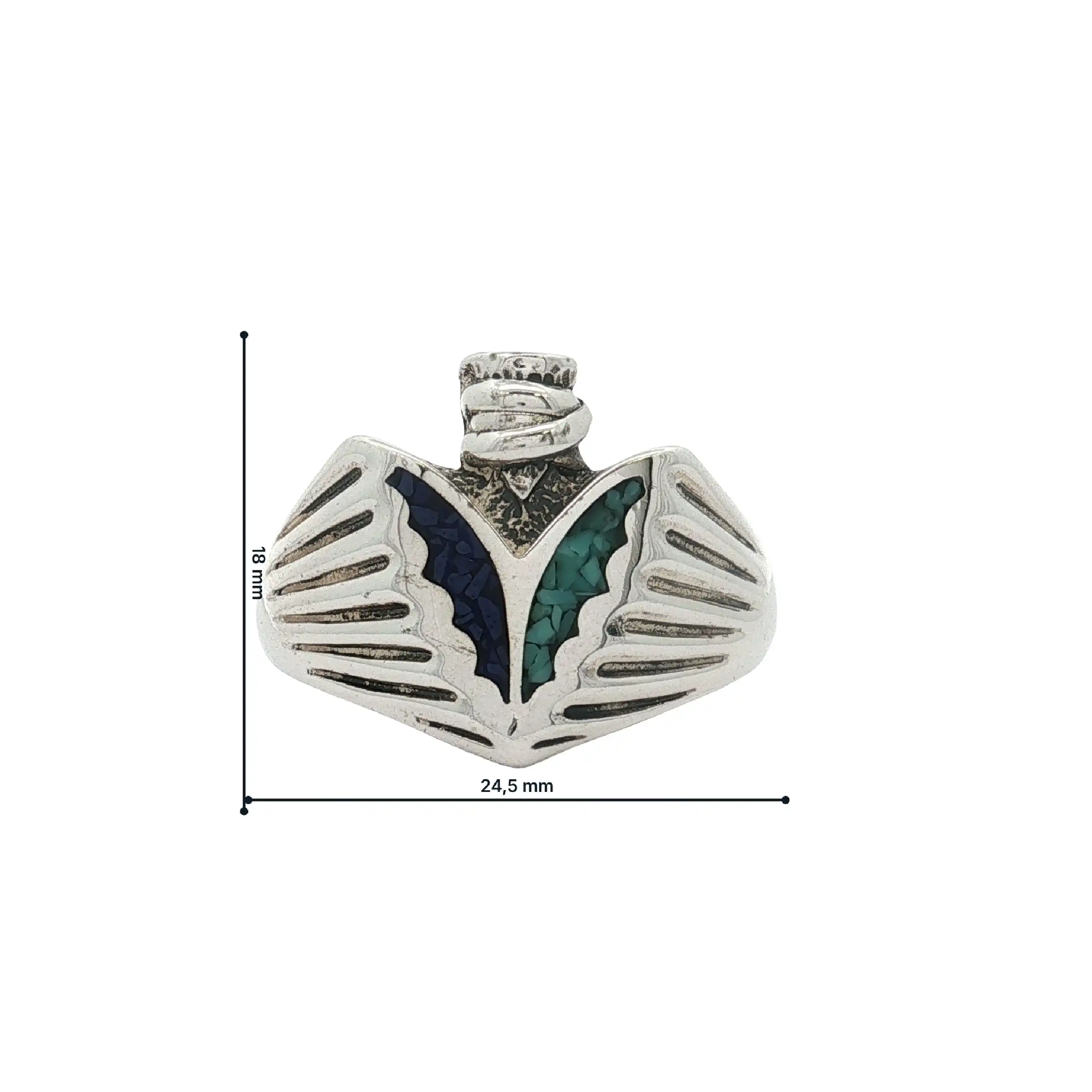 Ring mit Türkis und blauen Stein