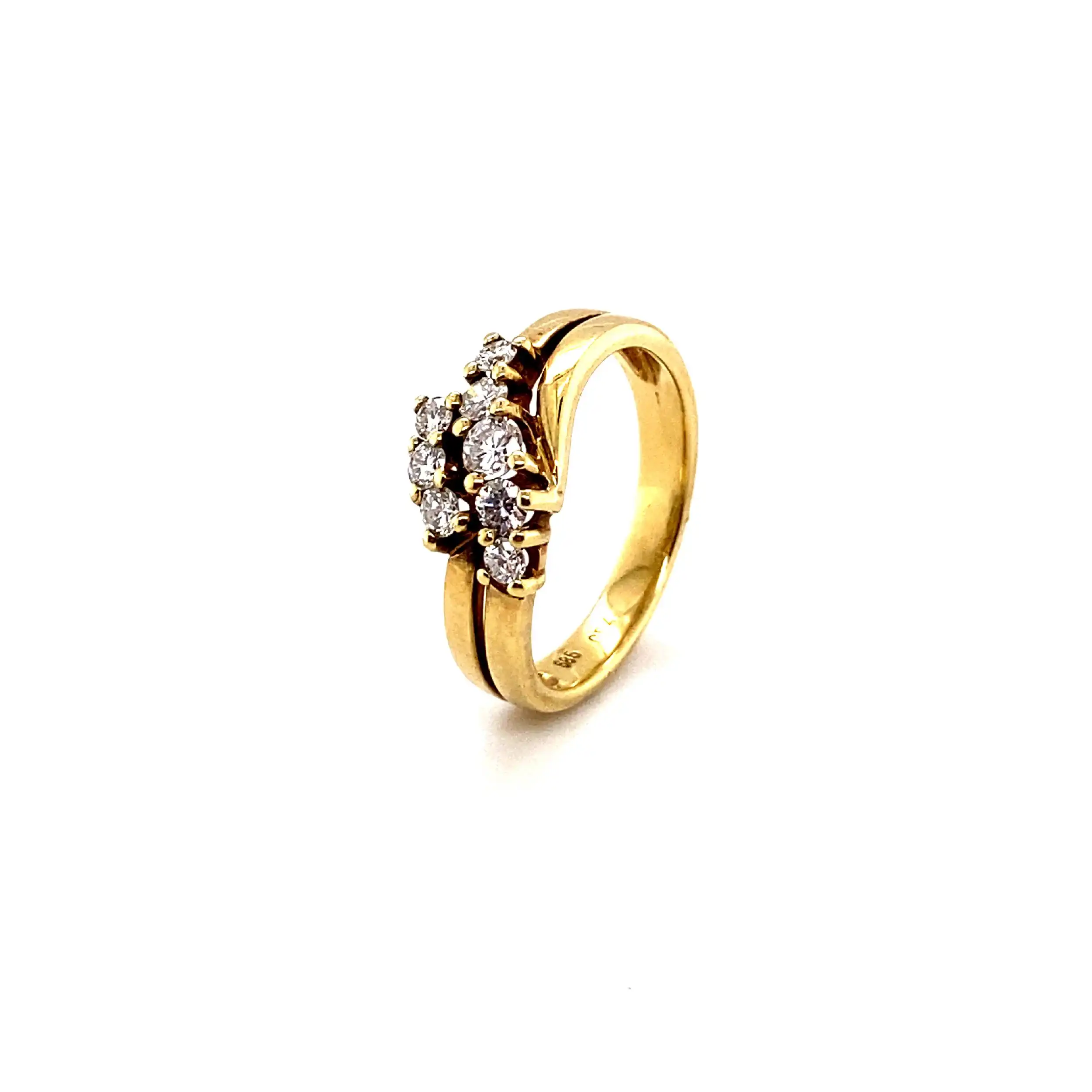 Ring Gelbgold mit Brillanten, graviert mit 0,54ct Ring Gelbgold mit Brillanten, graviert mit 0,54ct