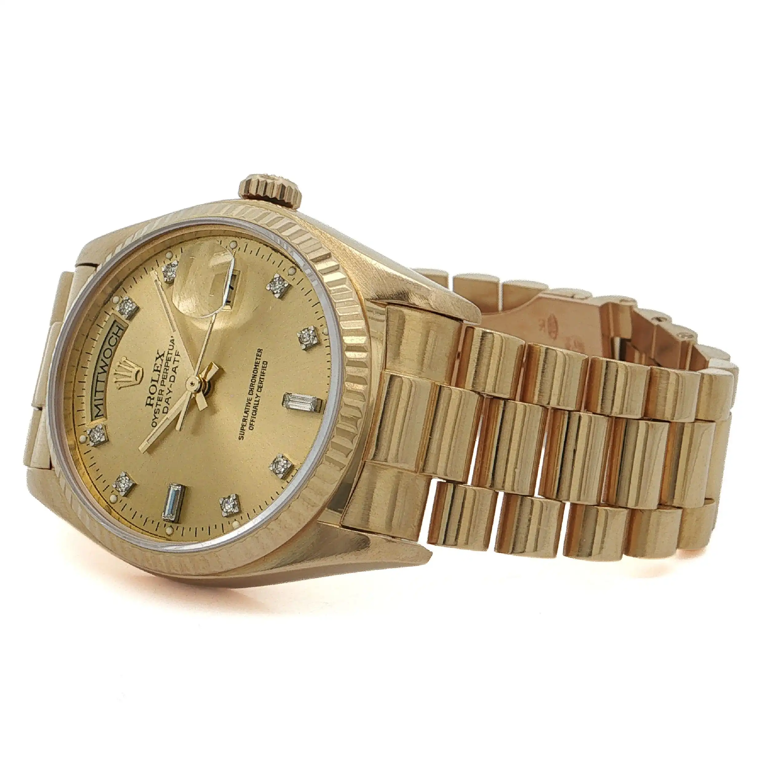 Herrenuhr Rolex DayDate Ref.18038 Gelbgold mit Revisionsbeleg aus 2026