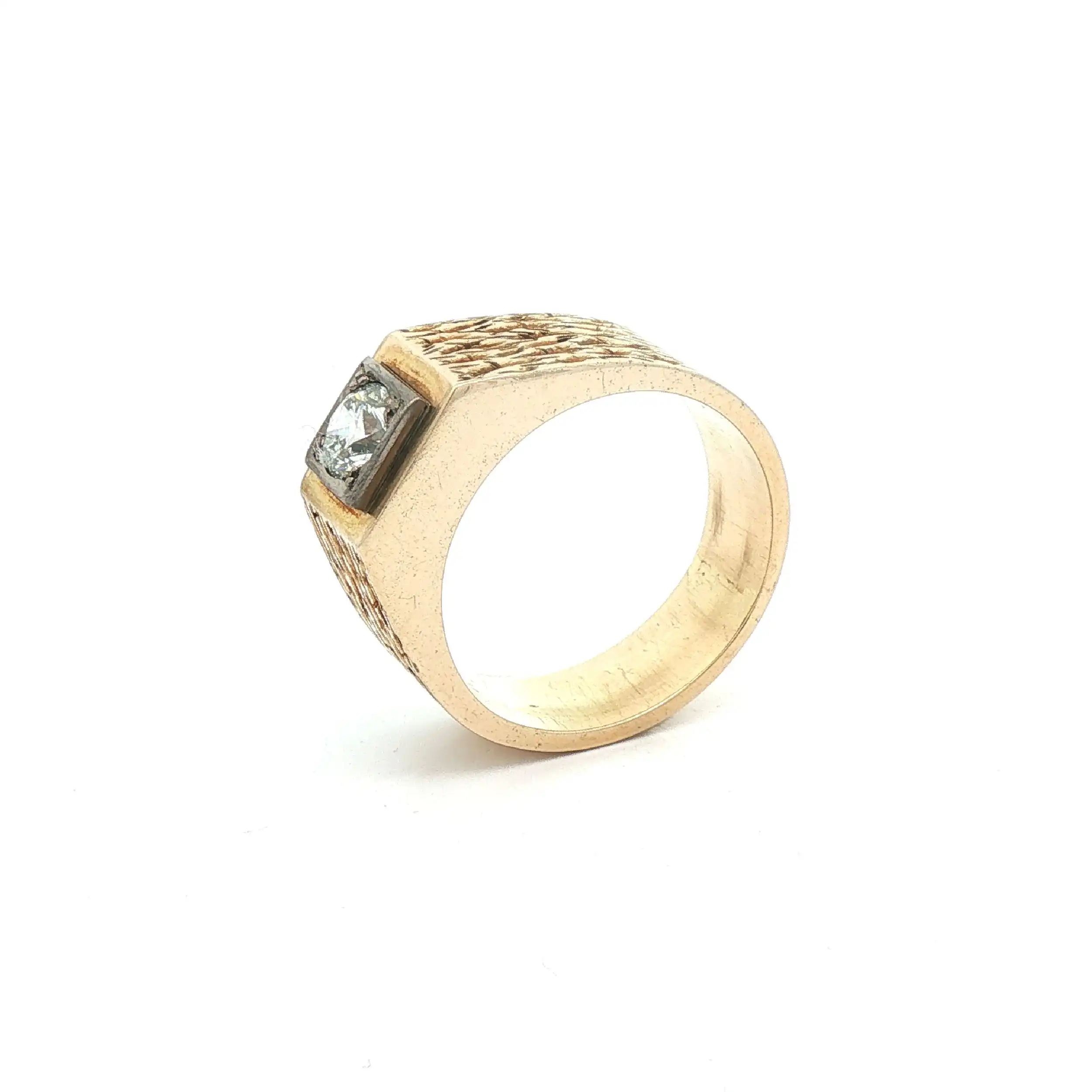 Herrenring Gelbgold mit Brillant