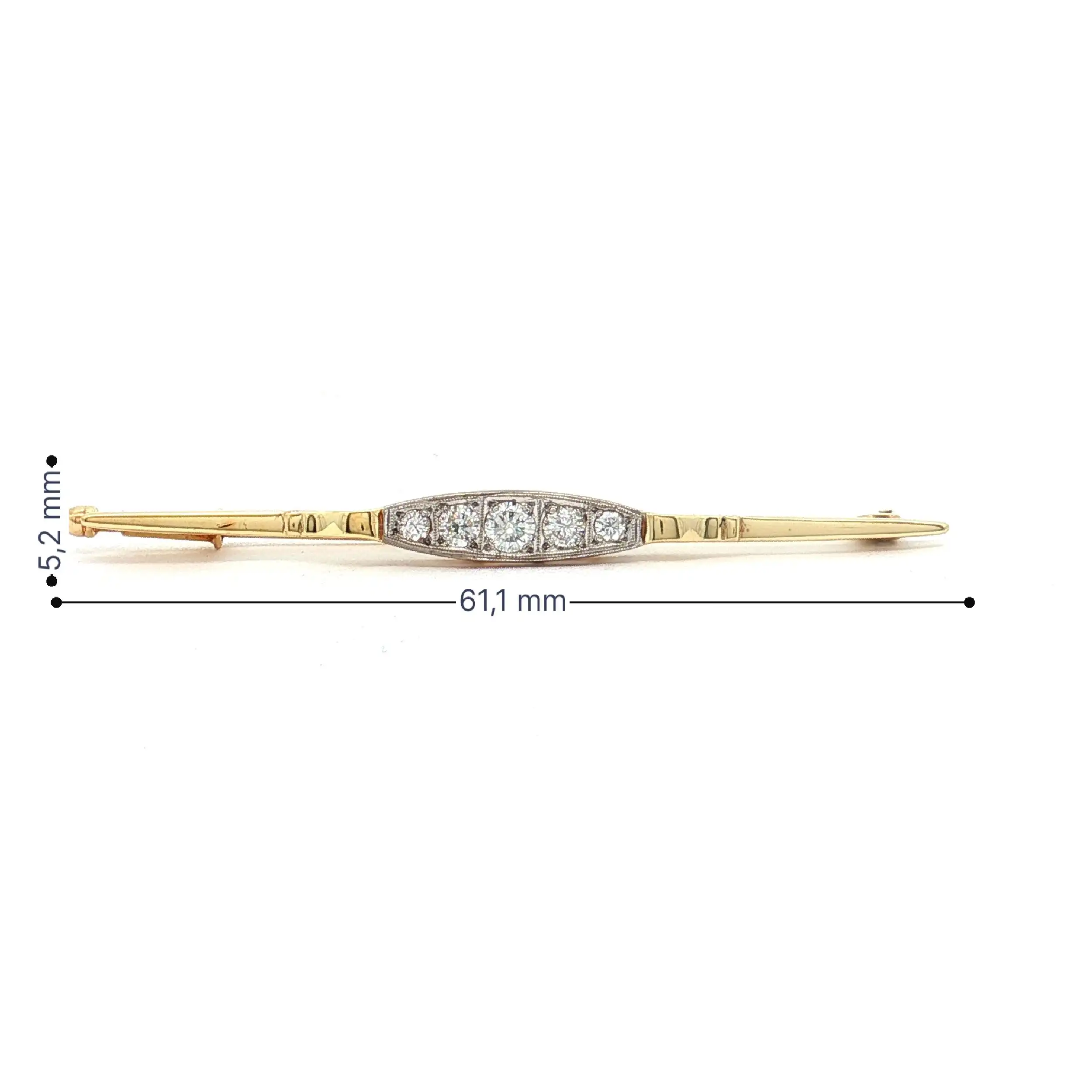 Nadel Bicolor mit Brillanten Nadel Bicolor mit Brillanten