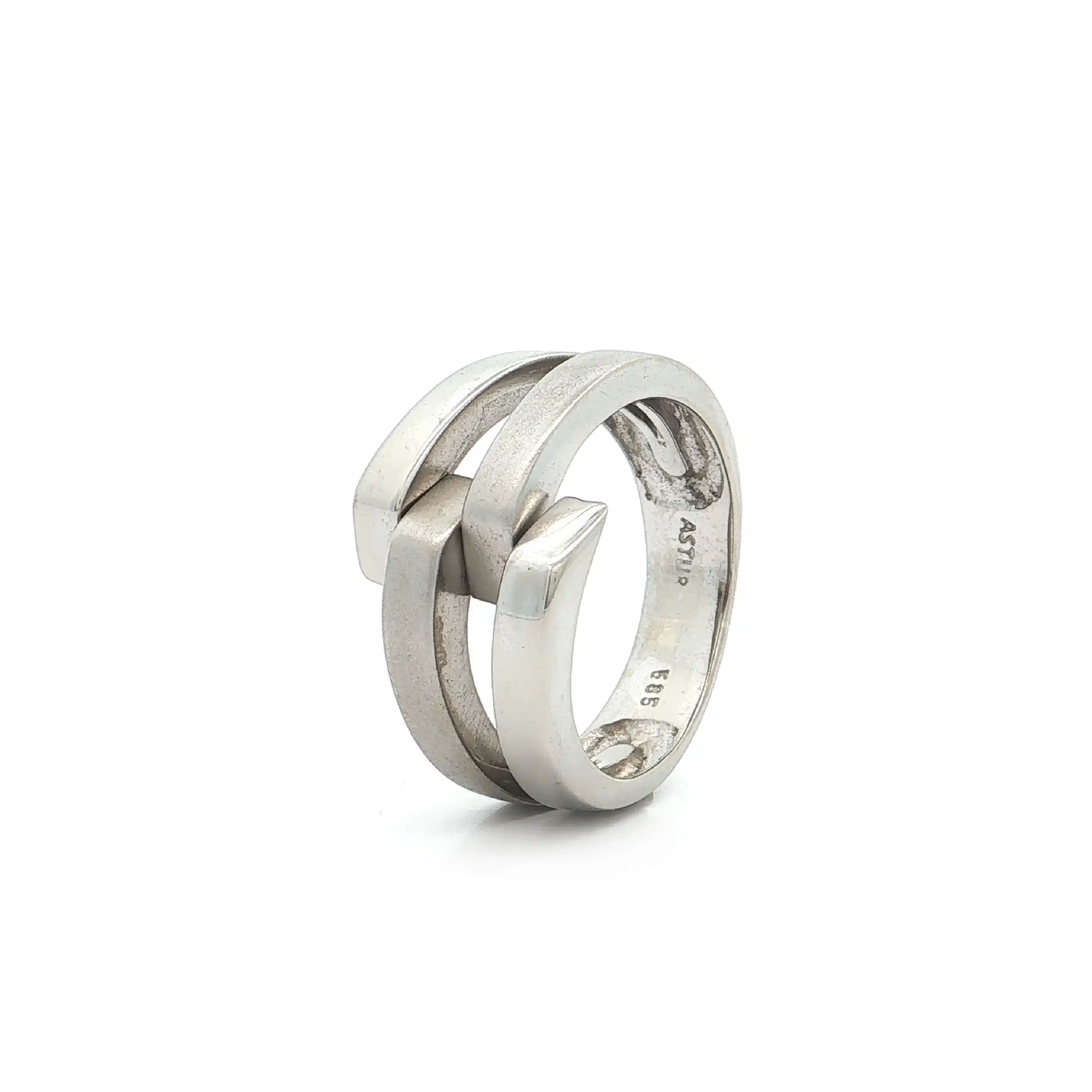 Ring Weißgold teilmattiert