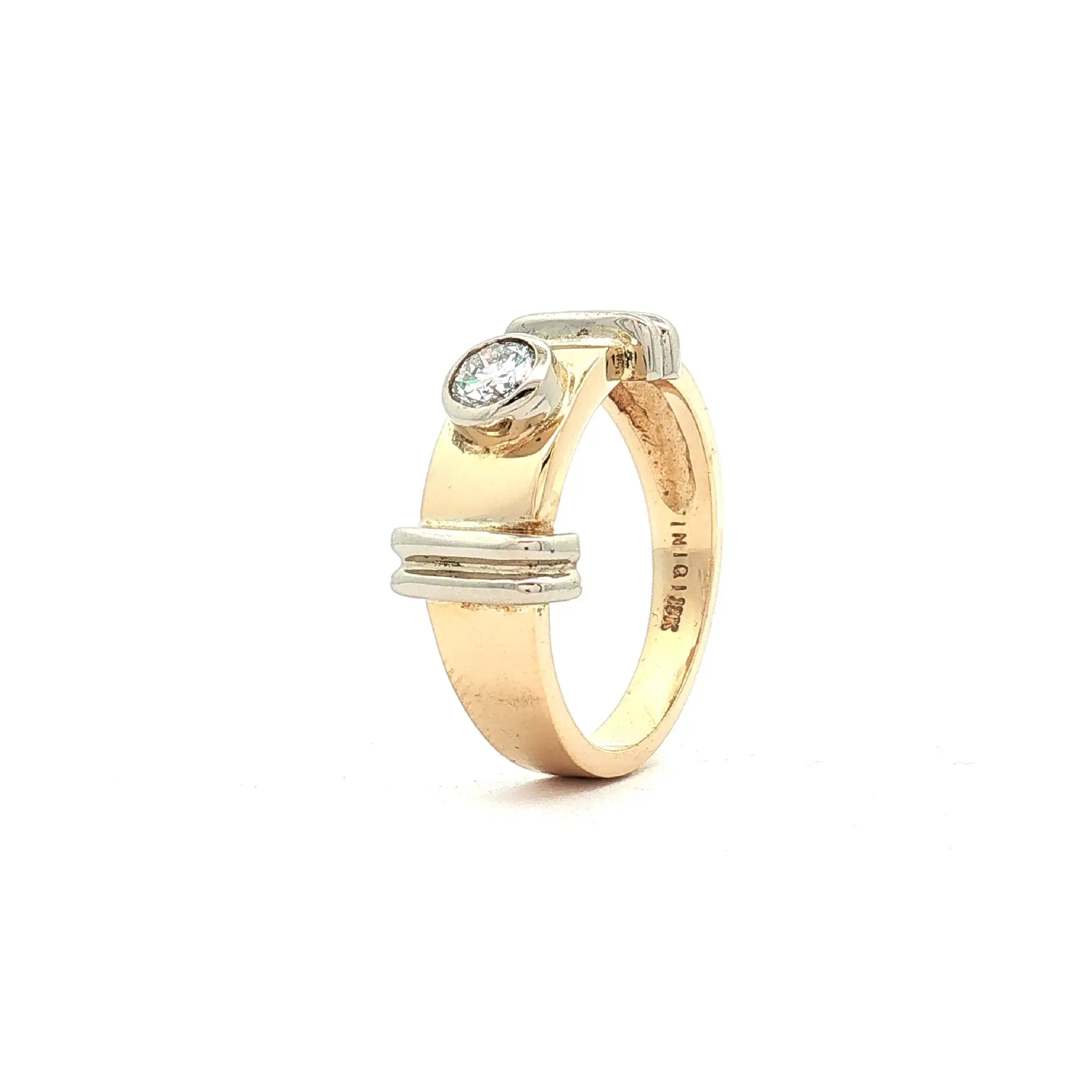 Ring Bicolor mit Brillant Solitär Ring Bicolor mit Brillant Solitär