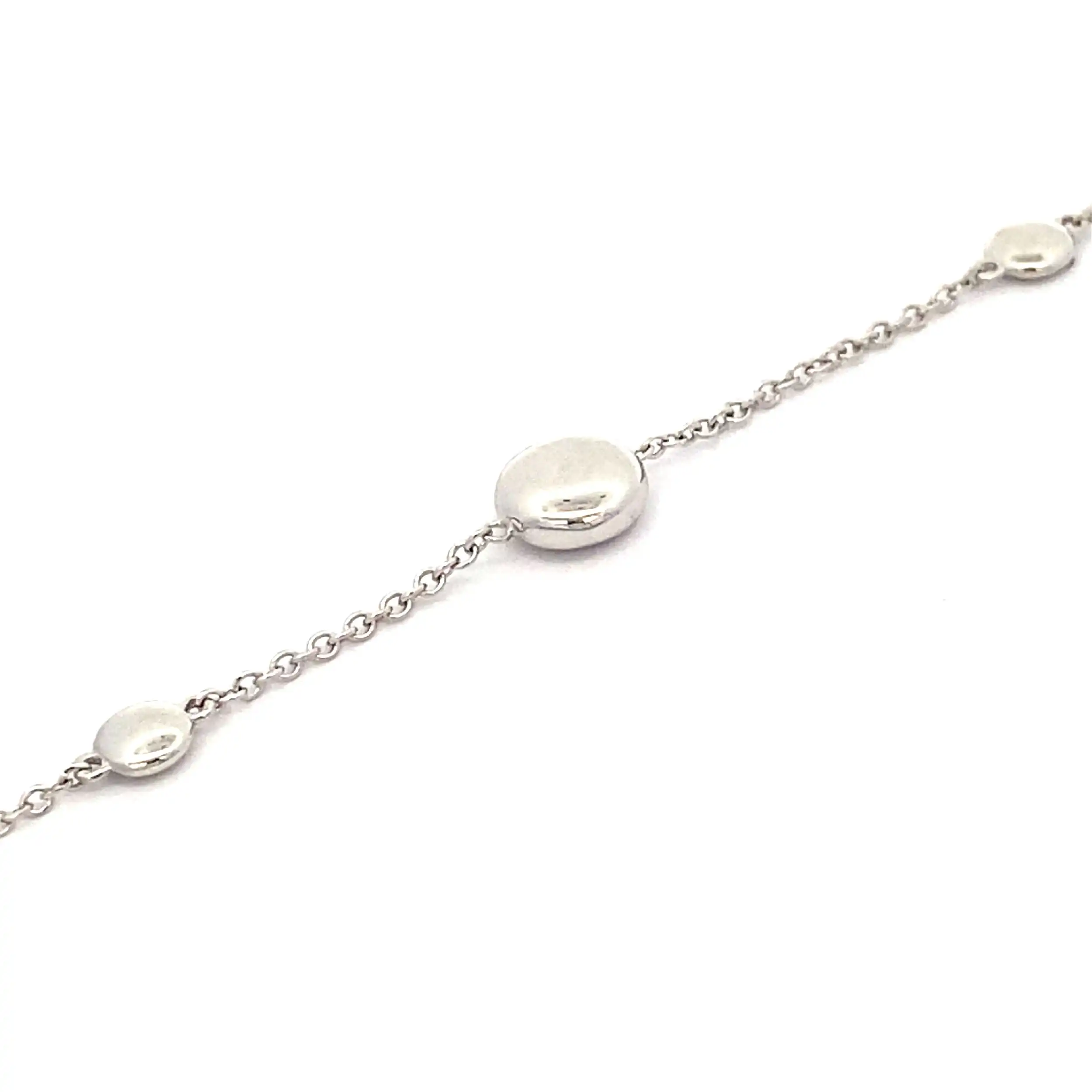 Ankerarmband mit Linsen Weißgold