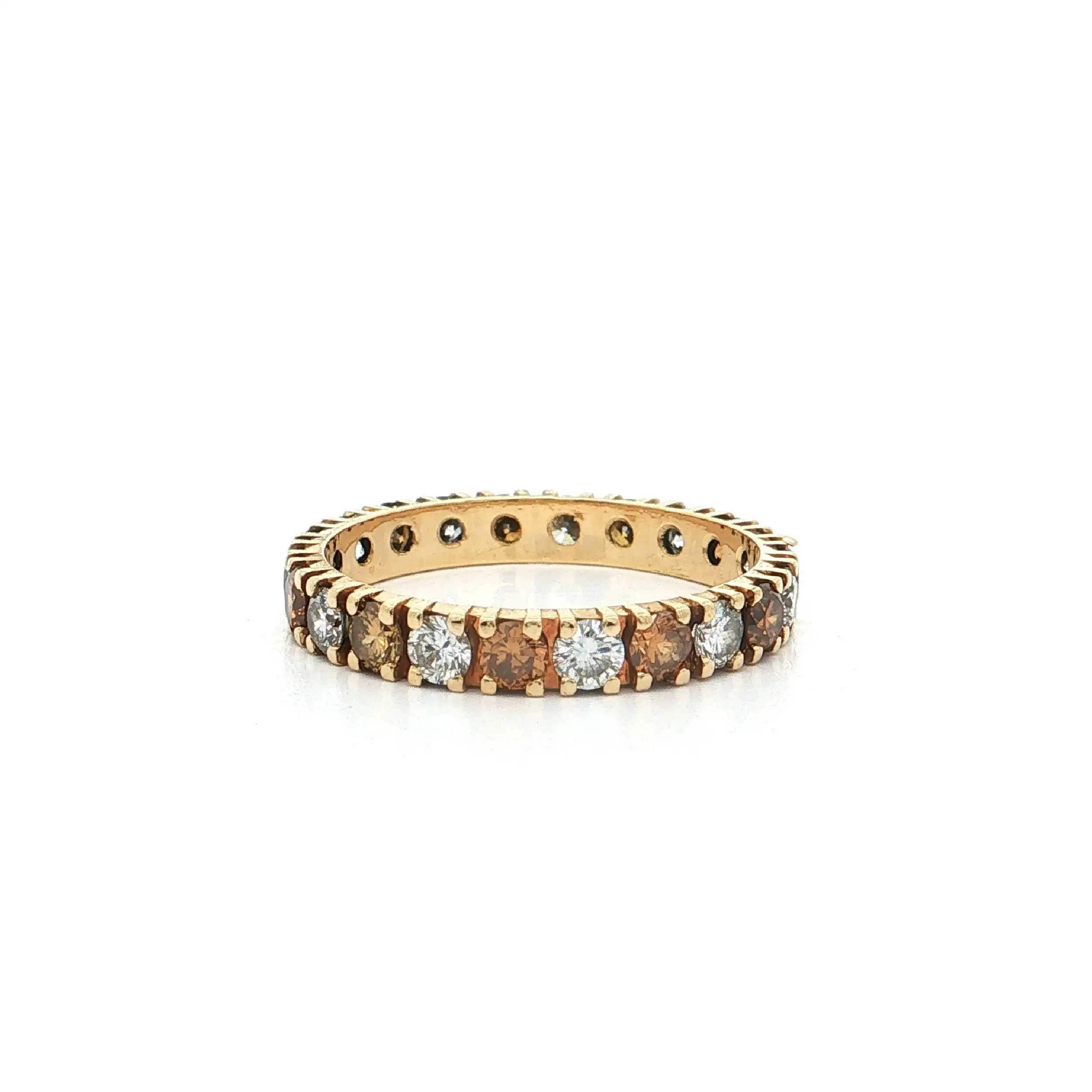 Memoryring Gelbgold mit Fancy Yellow/Brown Brillanten