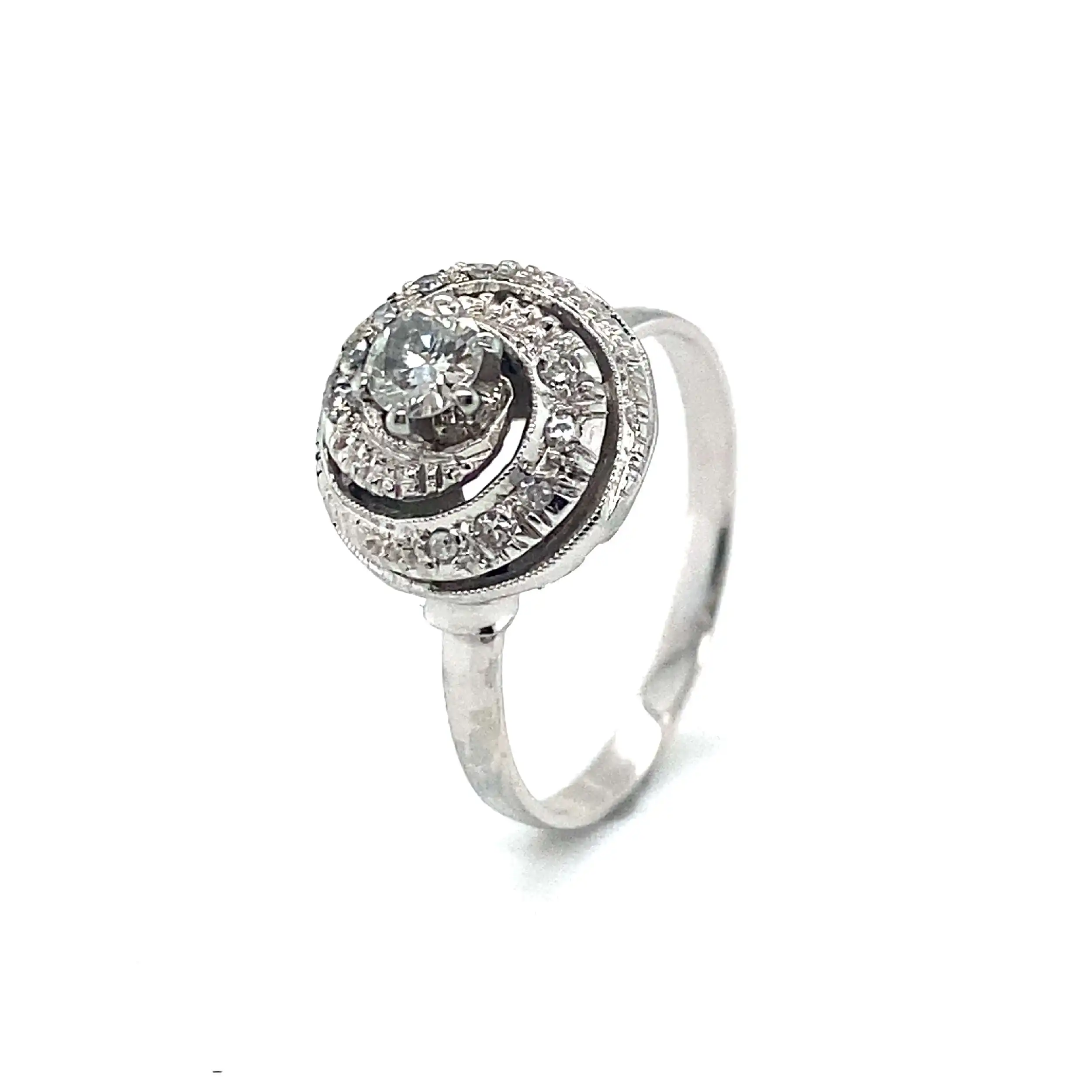 Ring Weißgold mit Brillant und Diamanten Ring Weißgold mit Brillant und Diamanten