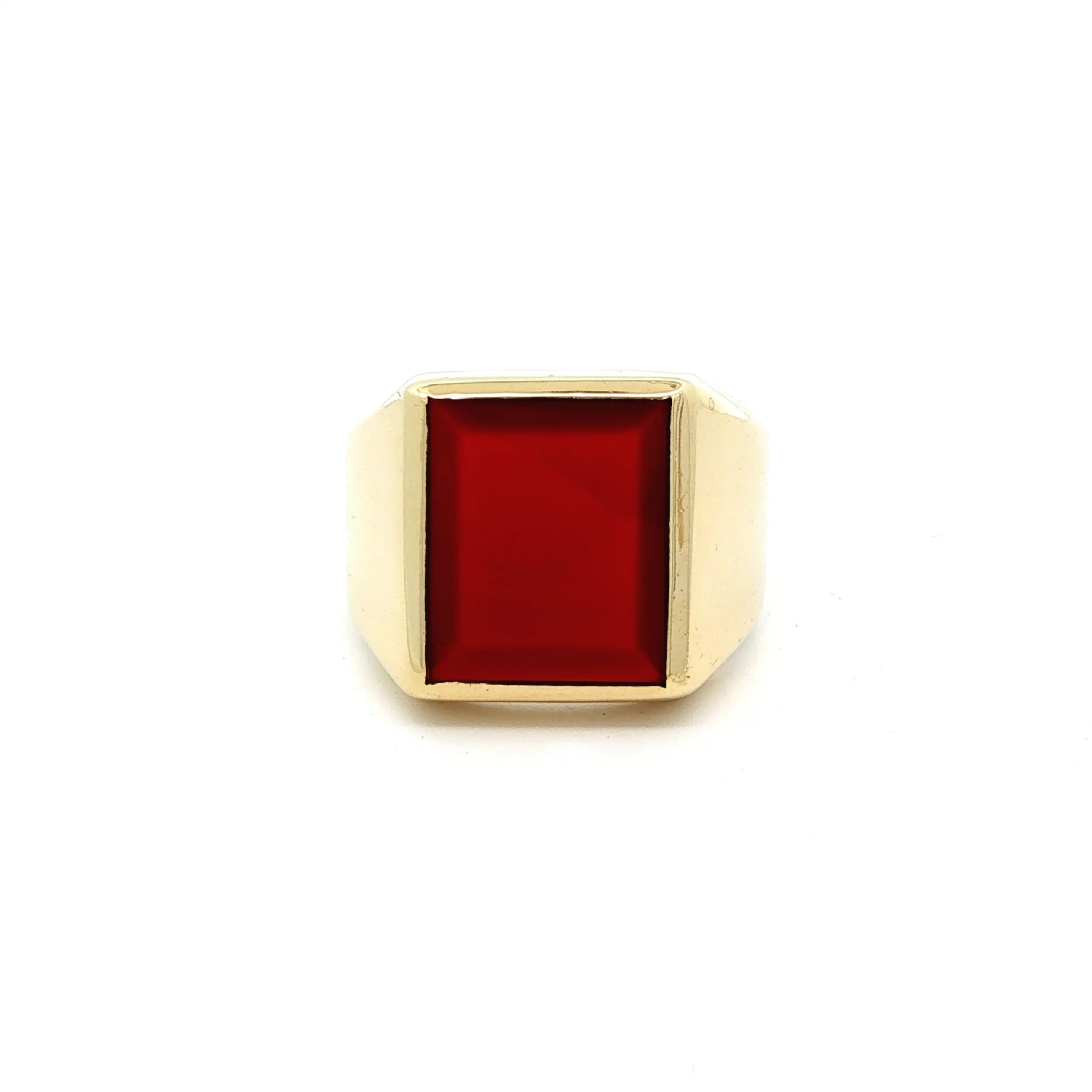 Ring Gelbgold mit rotem Farbstein