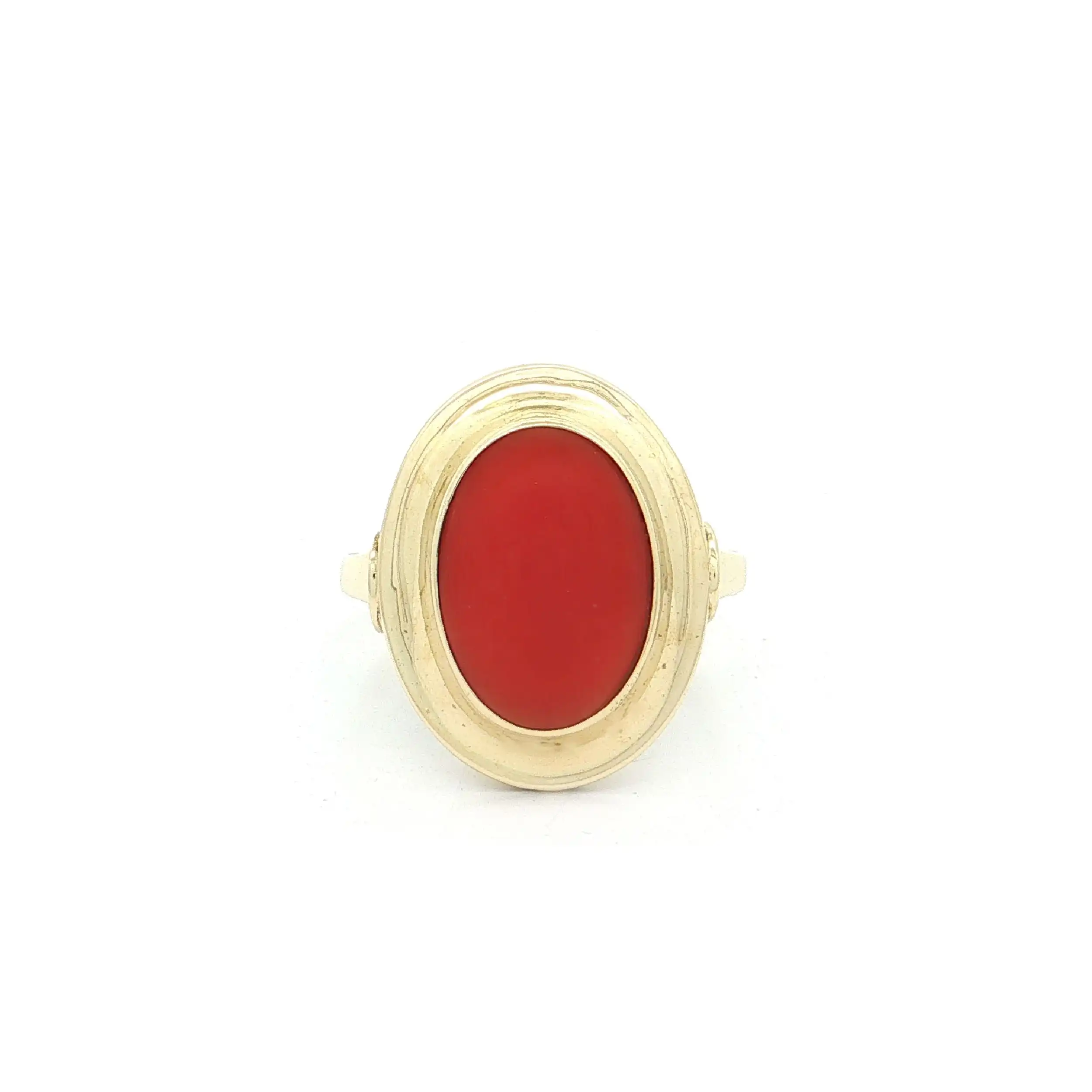 Ring Gelbgold mit Koralle