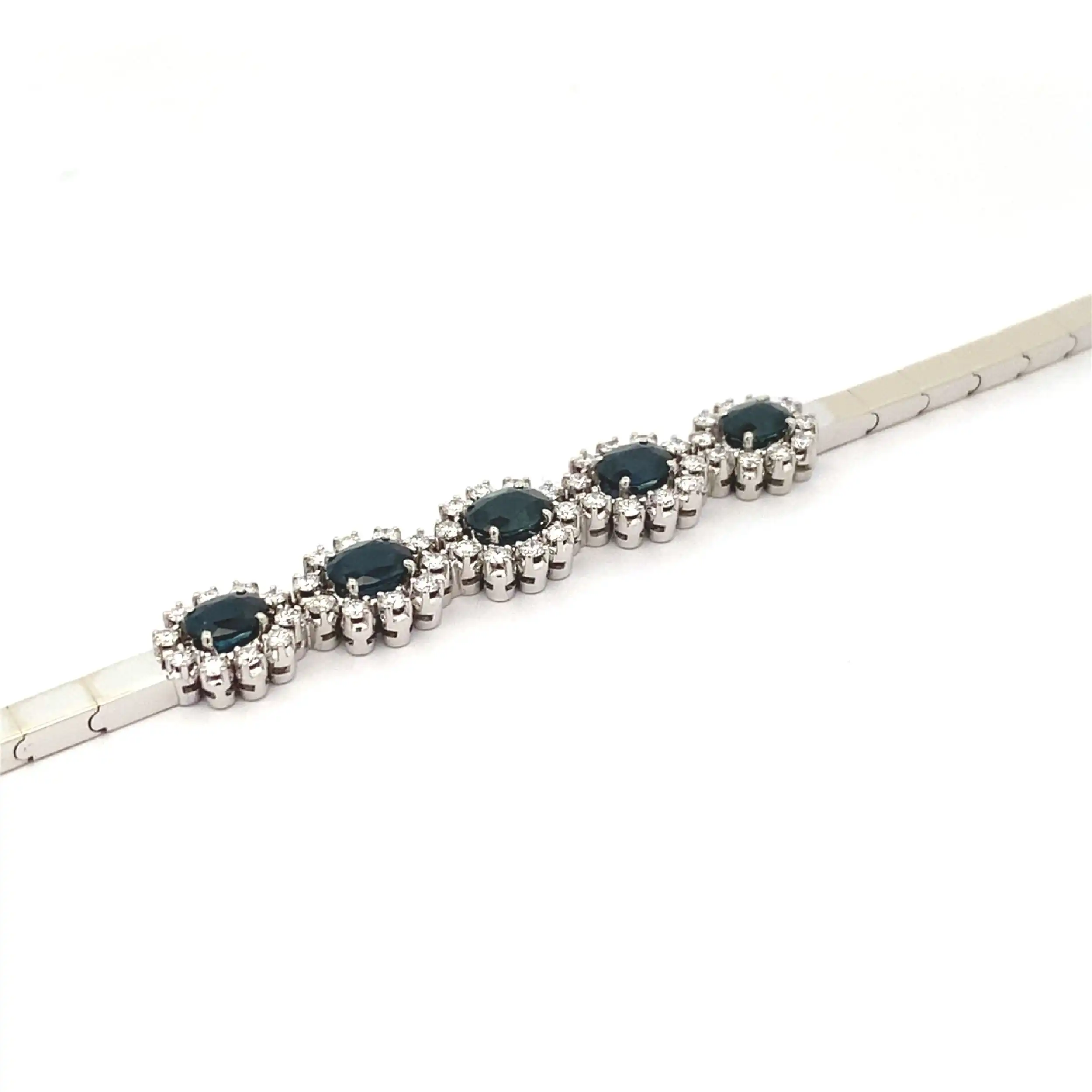 Armband Weißgold mit Saphir und Brillanten, mit EPL Expertise Armband Weißgold mit Saphir und Brillanten, mit EPL Expertise