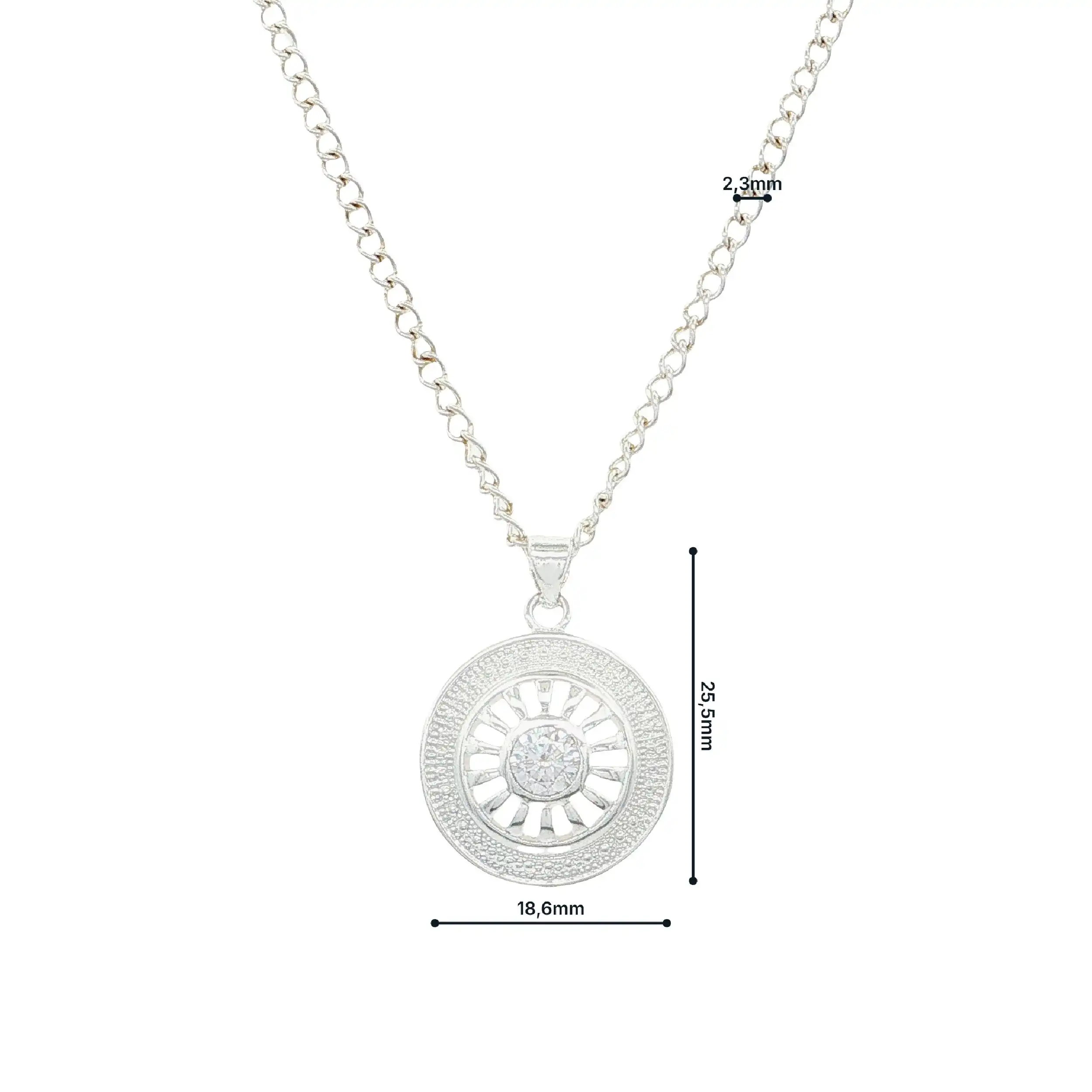 Kette Silber mit Anhänger mit Zirkonia Kette Silber mit Anhänger mit Zirkonia