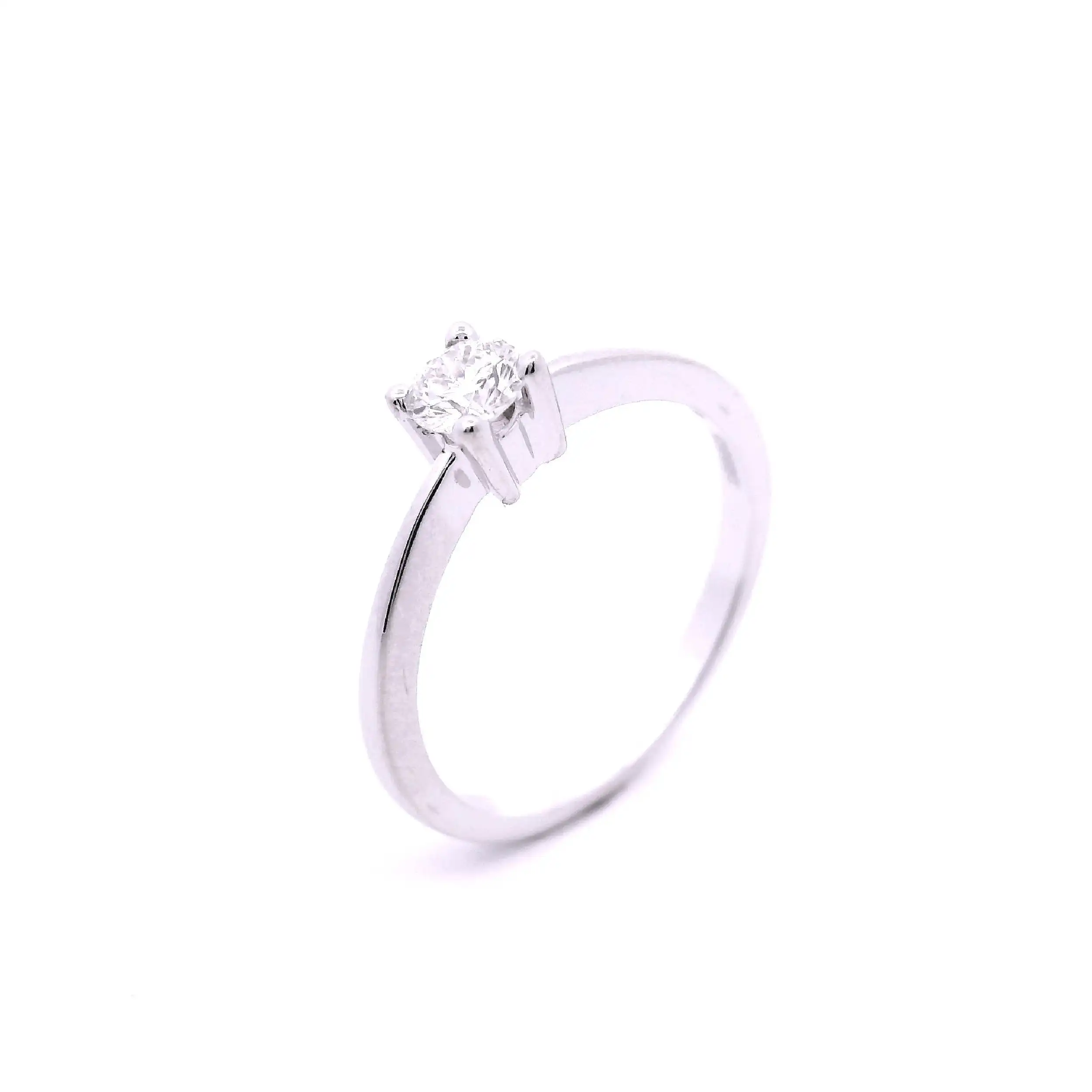 Ring Weißgold mit Brillant Christ, graviert mit 0,25ct W/SI Ring Weißgold mit Brillant Christ, graviert mit 0,25ct W/SI
