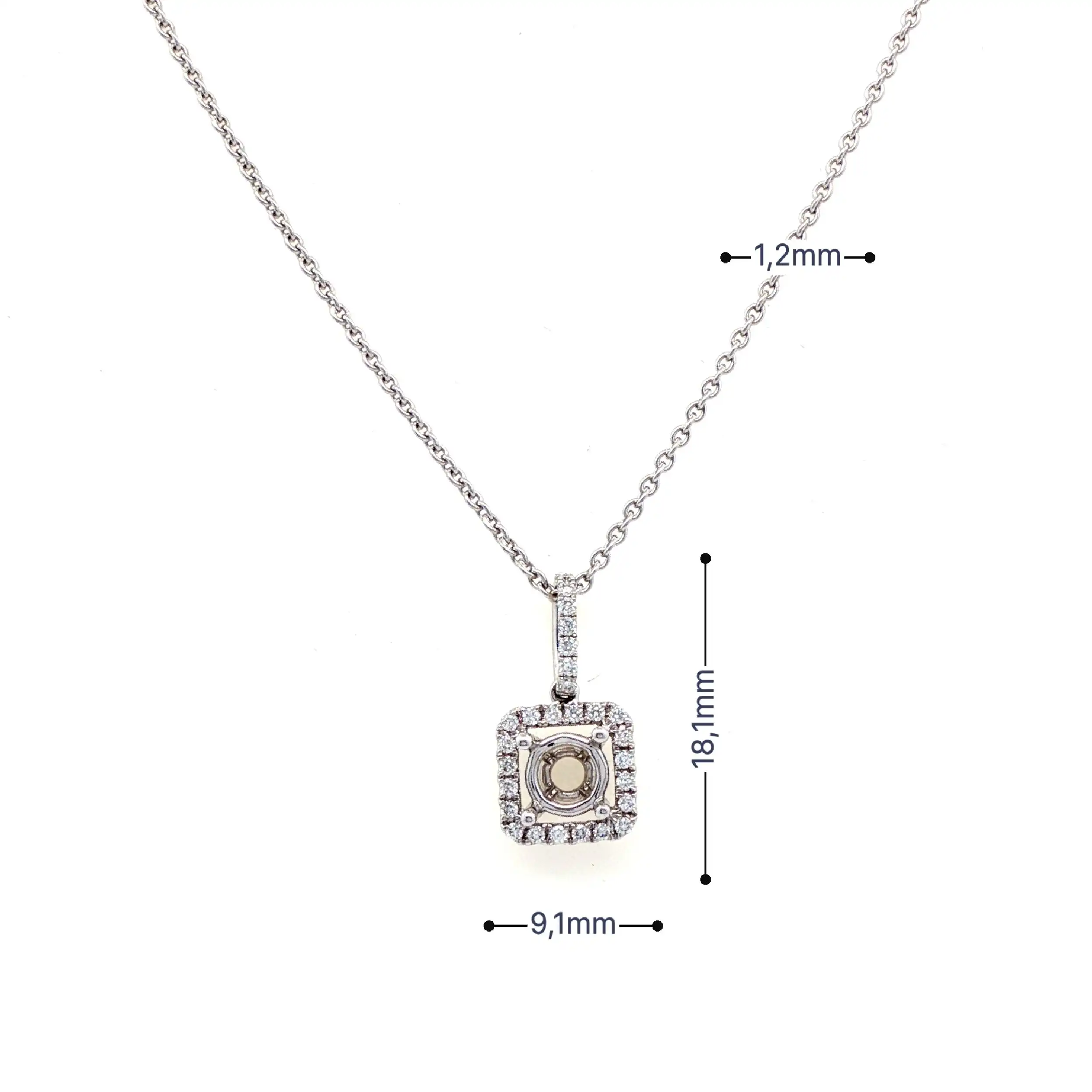 Ankercollier Weißgold mit Brillanten und Leerfassung für 1,00ct Ankercollier Weißgold mit Brillanten und Leerfassung für 1,00ct