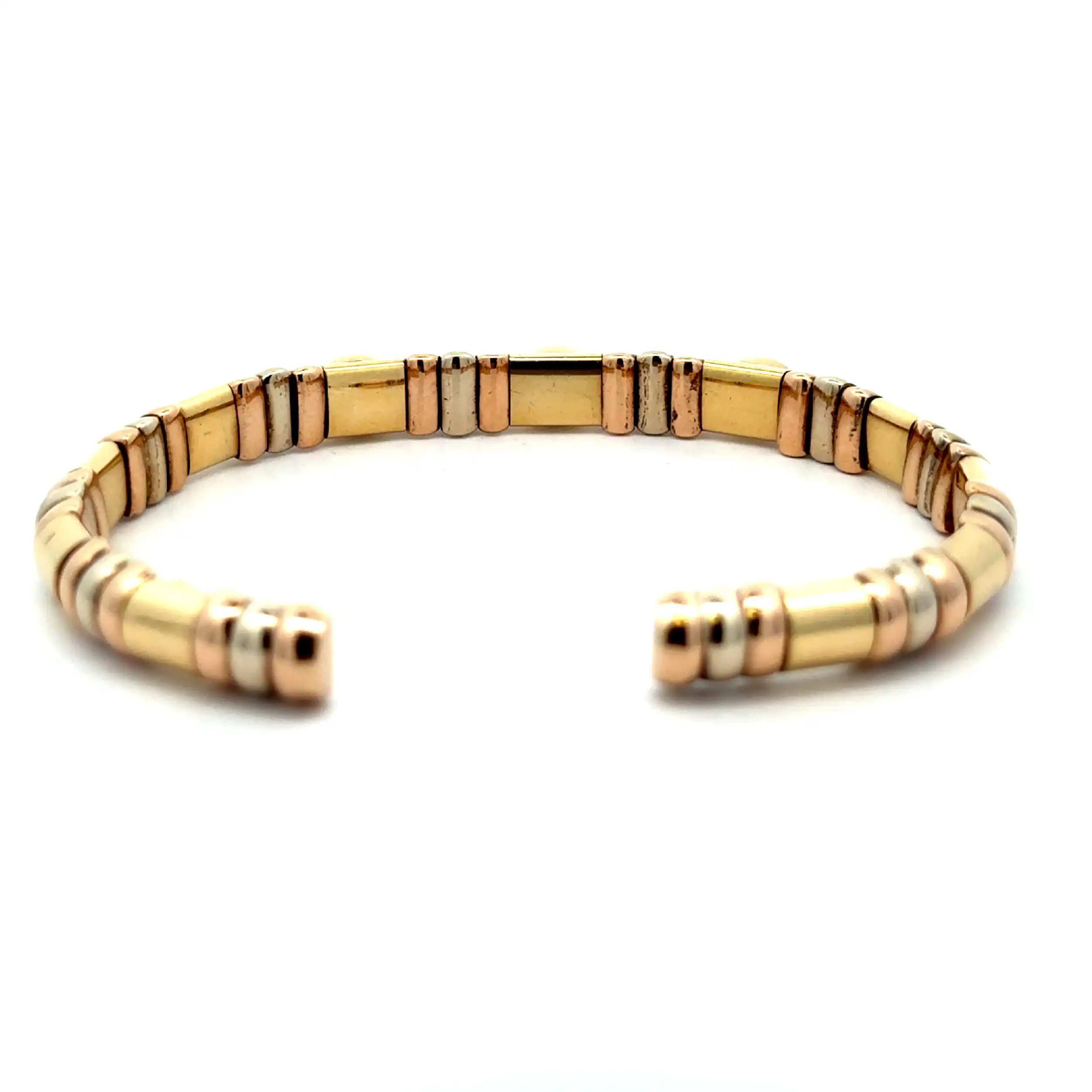Armreif/ Spange Tricolor mit Rubin Cabochonsteinen & Brillanten
