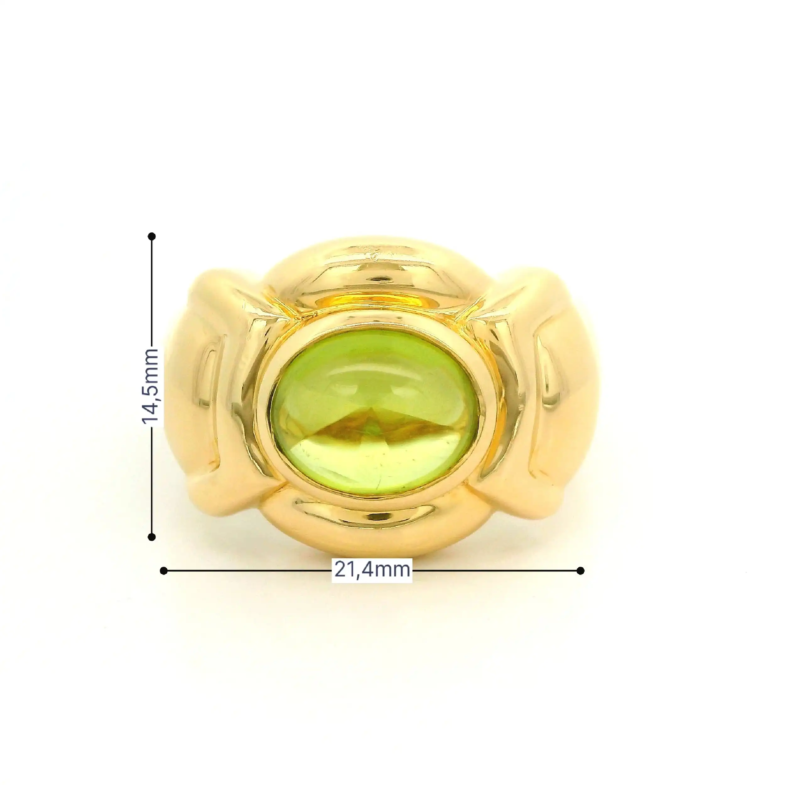 Ring Gelbgold mit grünem Cabochon