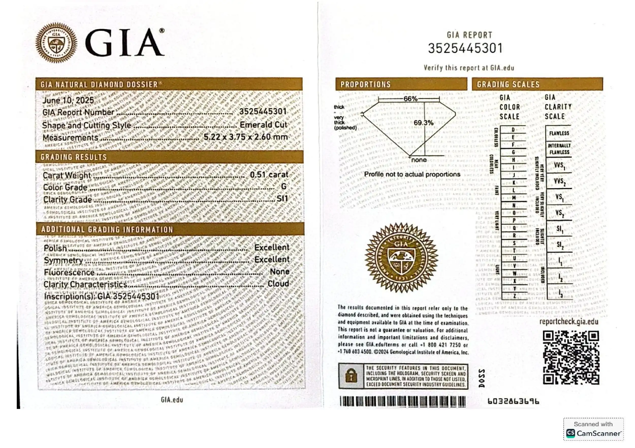 Ohrstecker Gelbgold mit zwei Smaragd Diamanten mit GIA Zertifikat