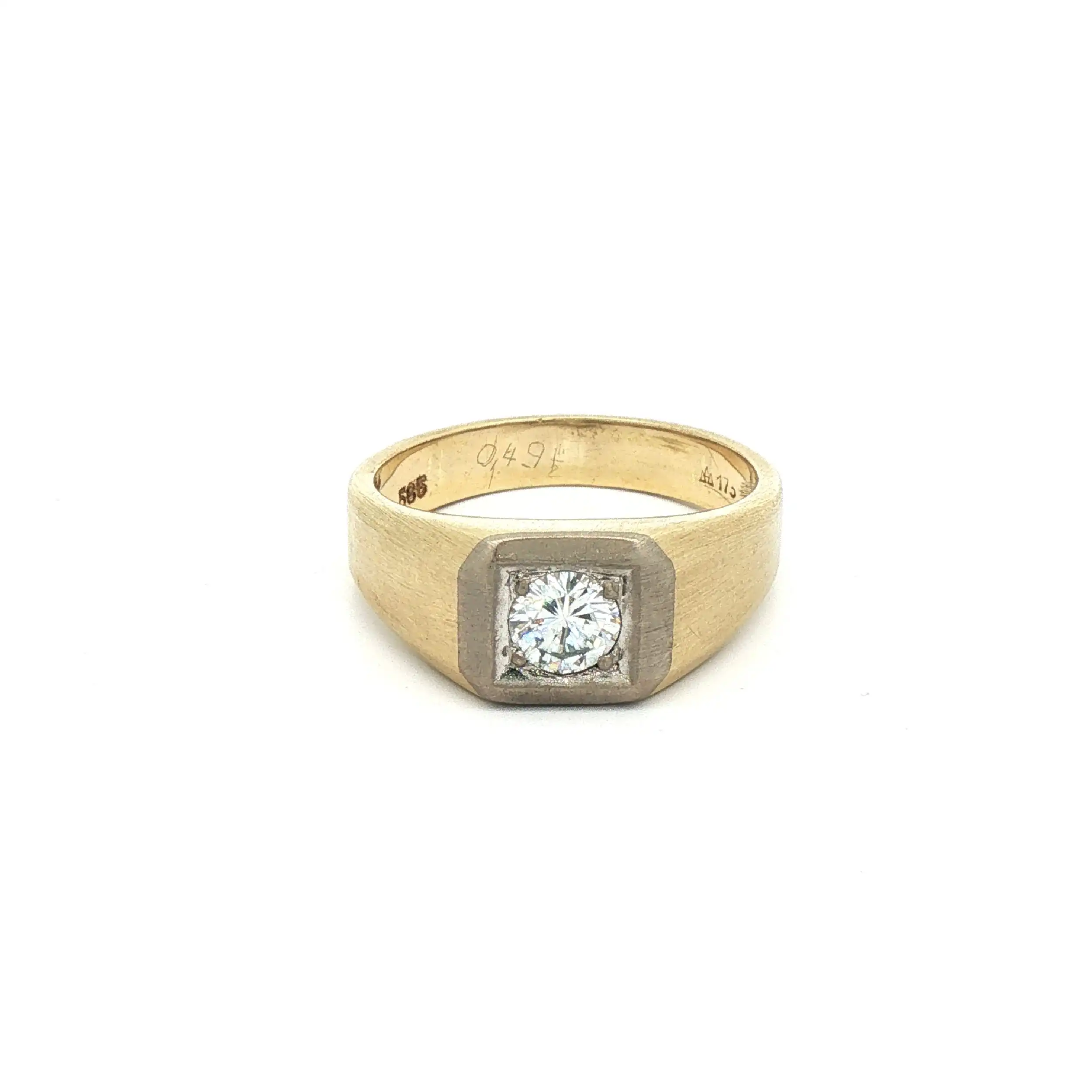 Ring Gelbgold mit Brillant, graviert mit 0,49ct