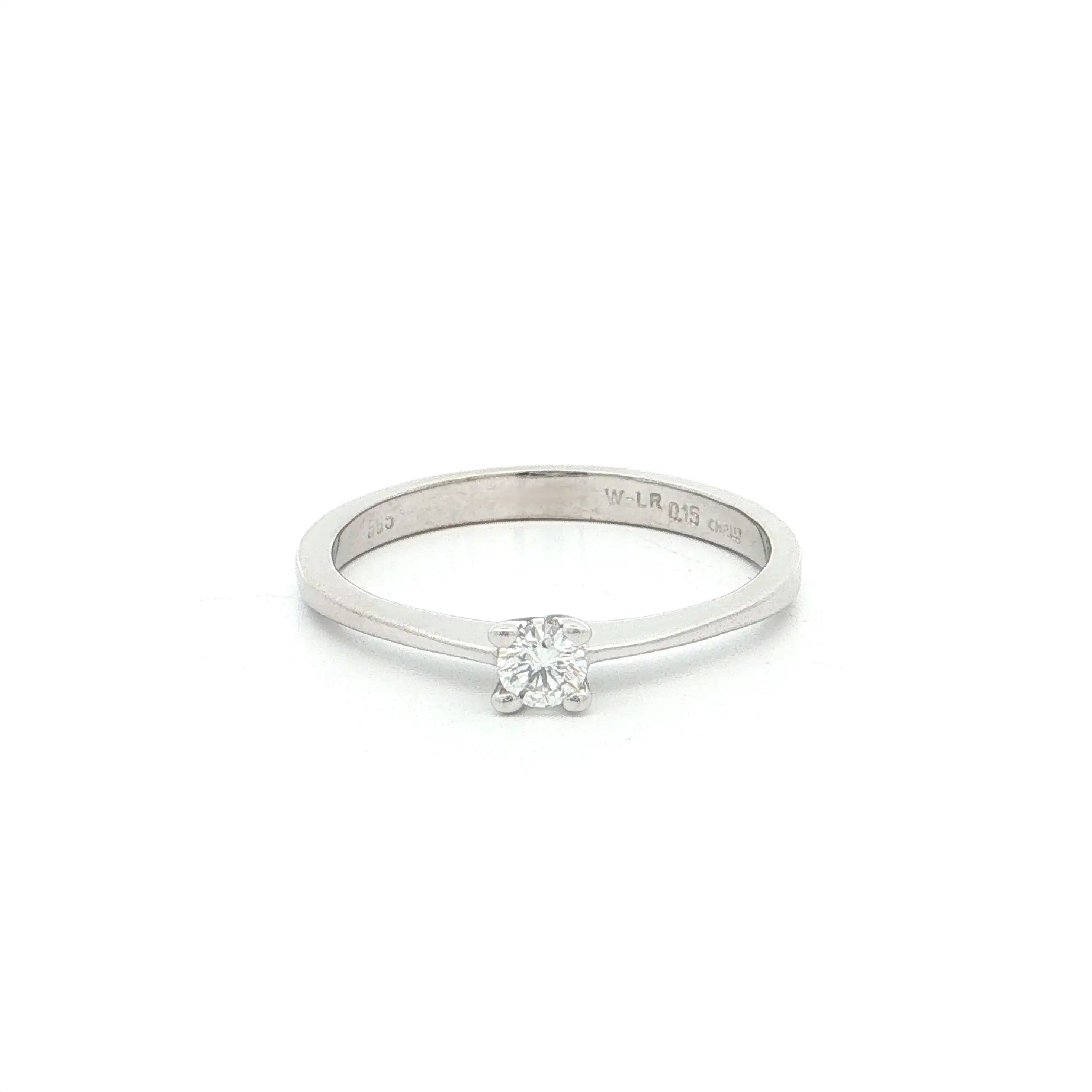 Ring Weißgold mit Brillant, graviert mit 0,15 ct W-LR "Christ" Ring Weißgold mit Brillant, graviert mit 0,15 ct W-LR "Christ"