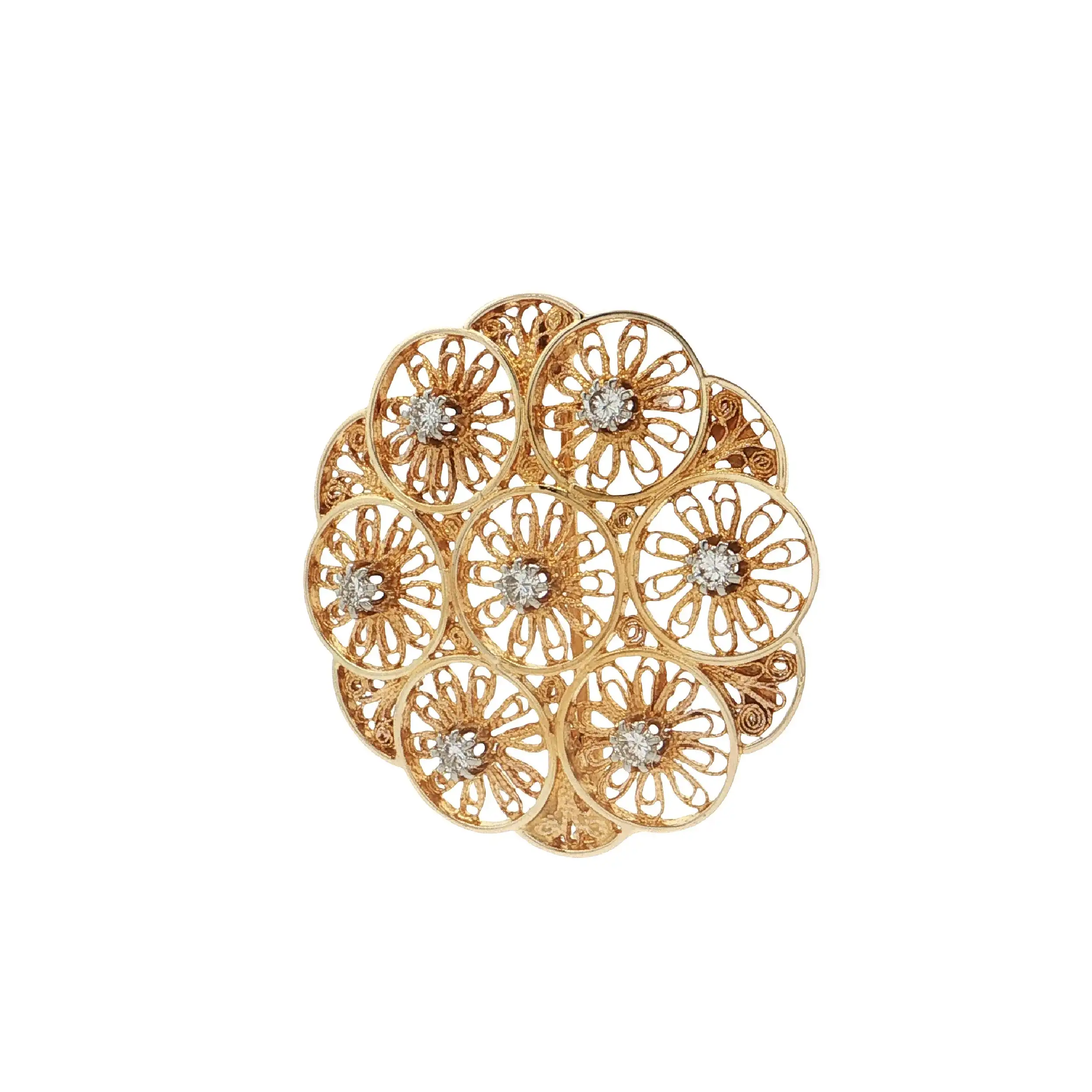 Brosche Gelbgold mit Brillanten Brosche Gelbgold mit Brillanten