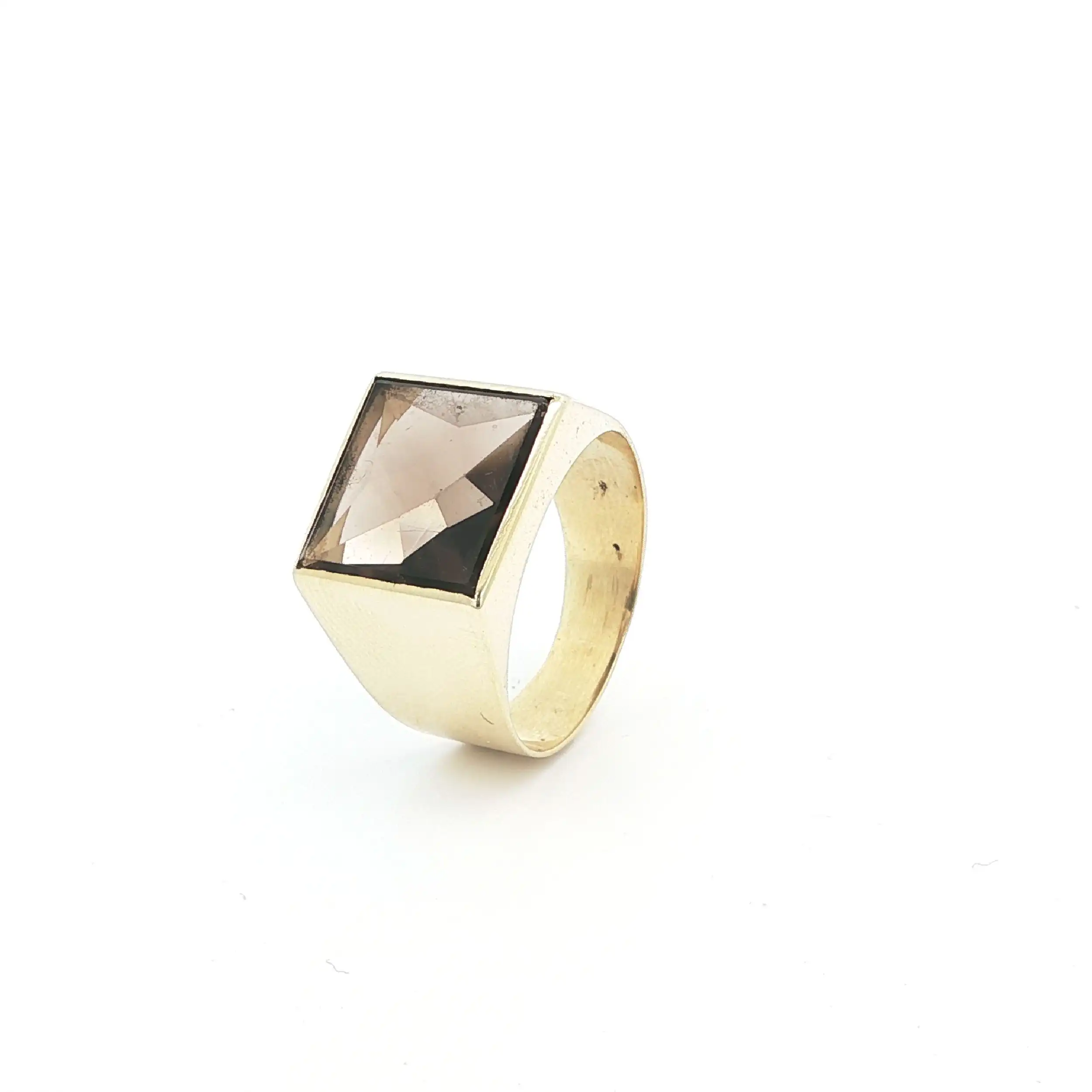 Ring Gelbgold mit Rauchquarz