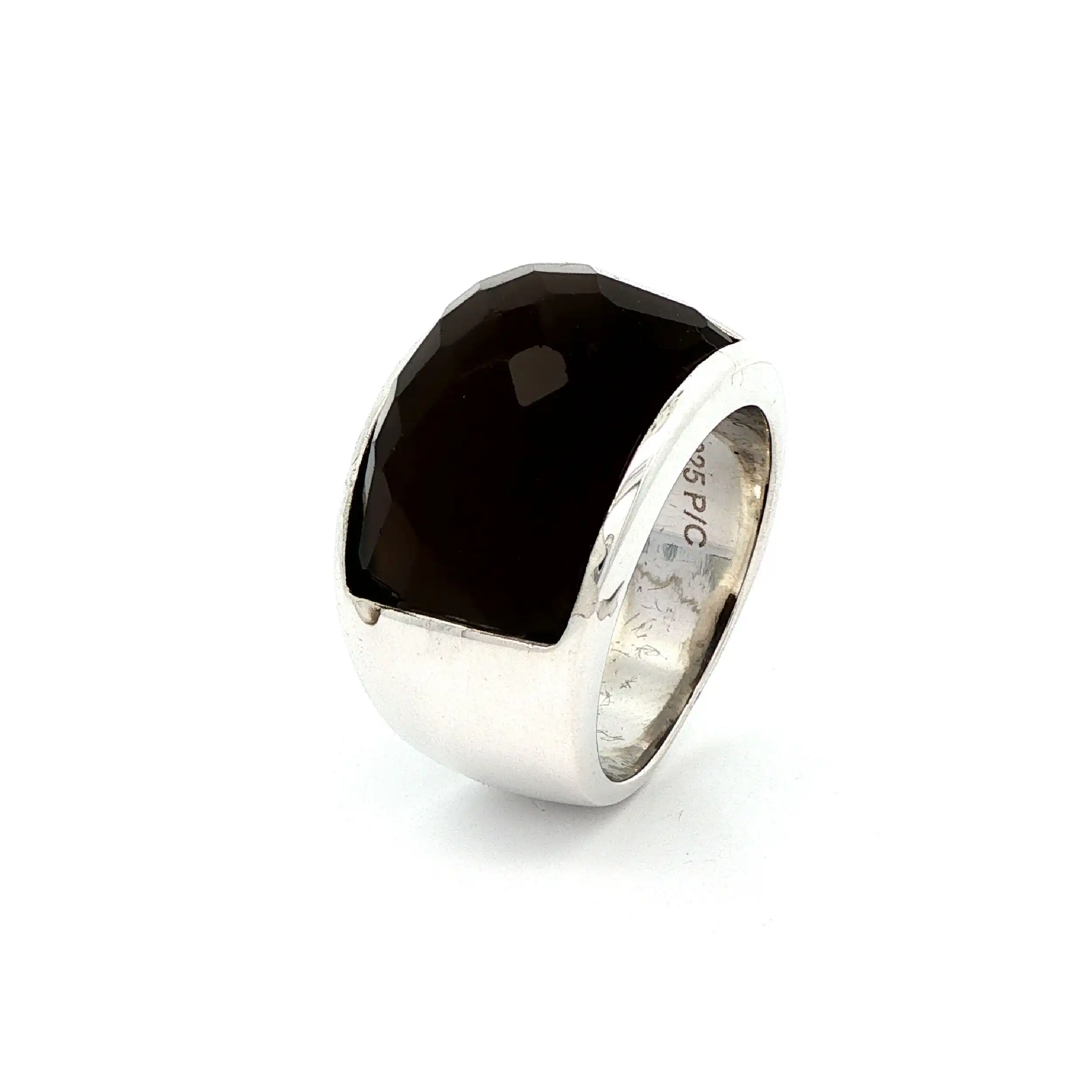 Ring Silber s.Oliver mit braunem facettierten Farbstein