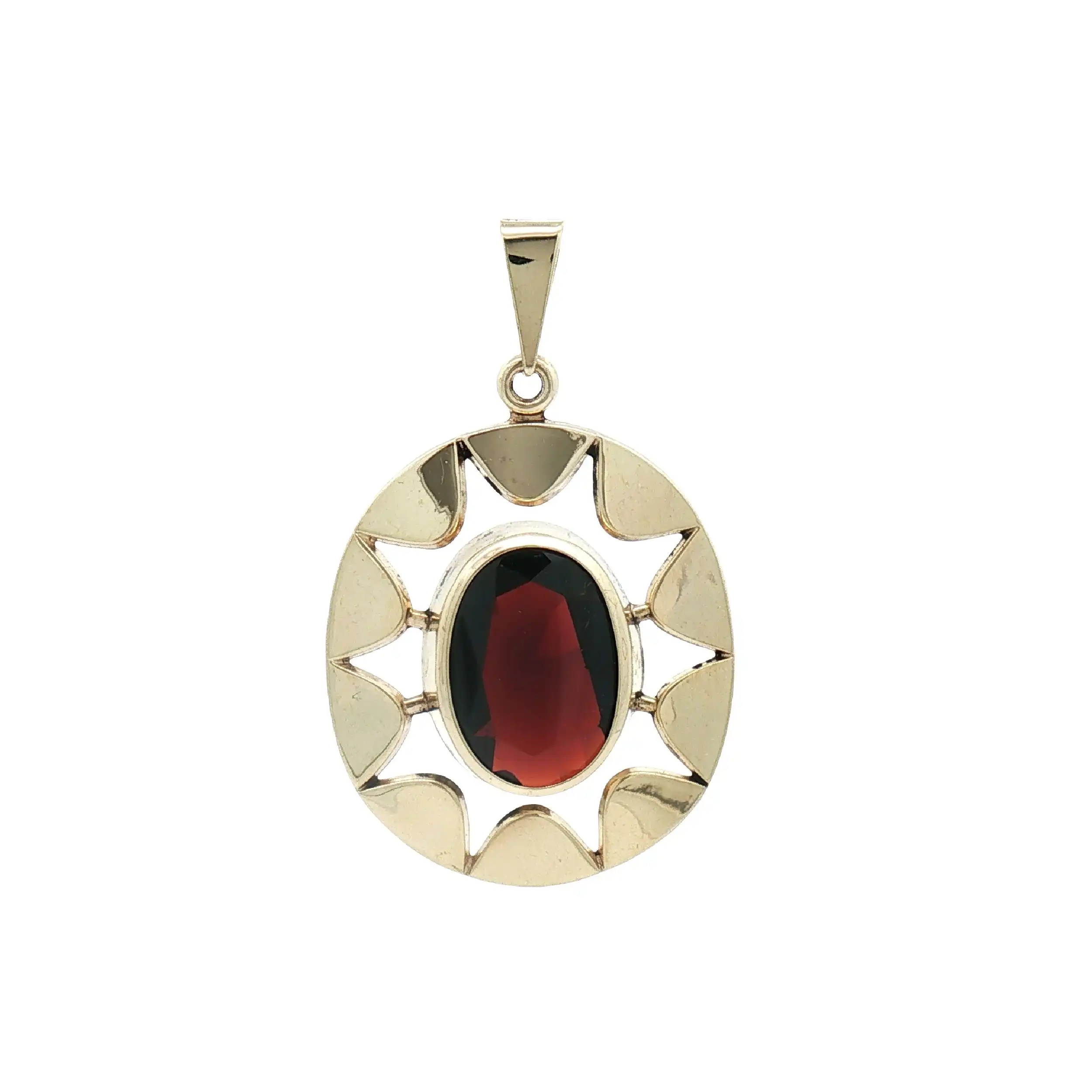Anhänger Gelbgold mit Granat