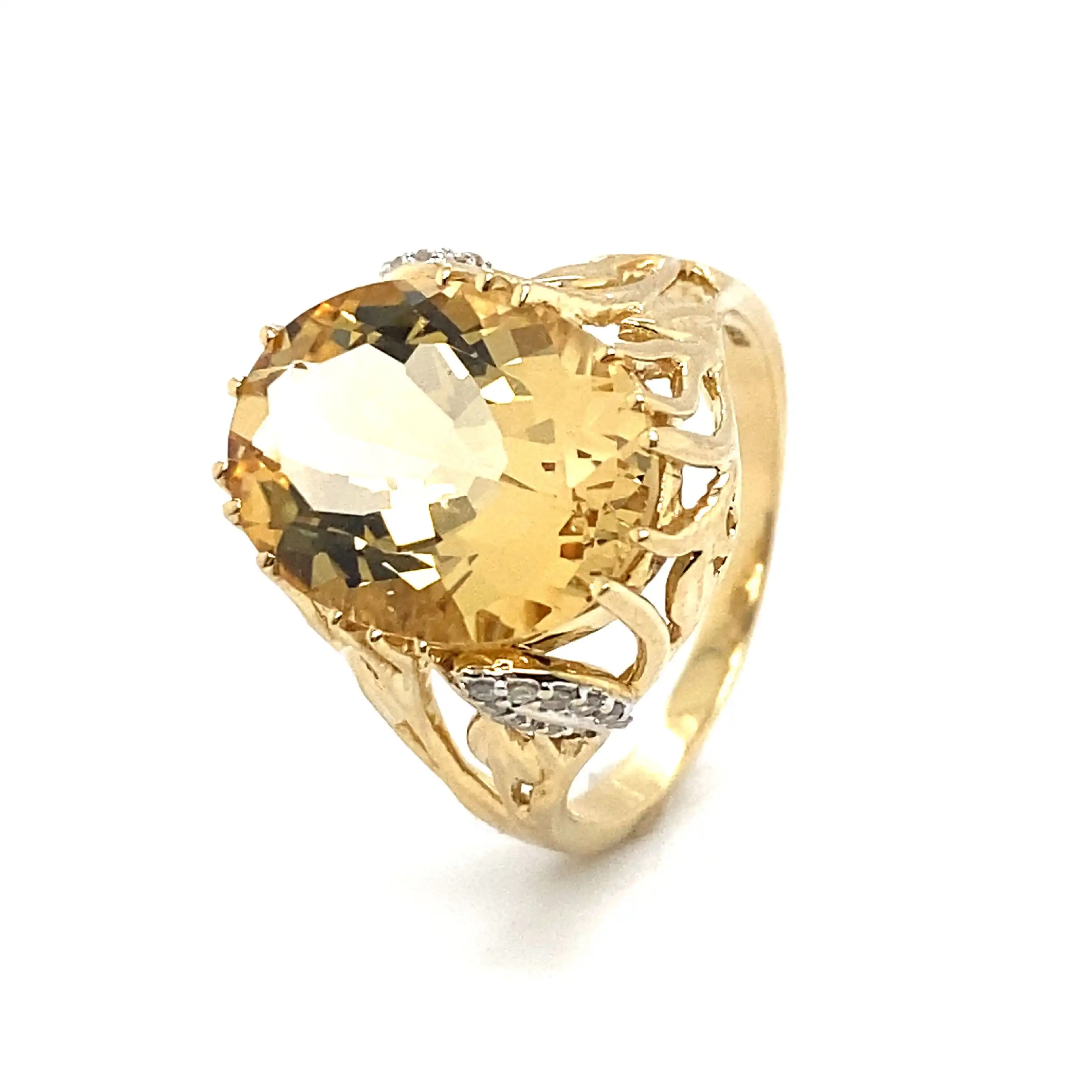 Ring Gelbgold mit Heliodor und Diamanten, mit EPL Expertise Ring Gelbgold mit Heliodor und Diamanten, mit EPL Expertise