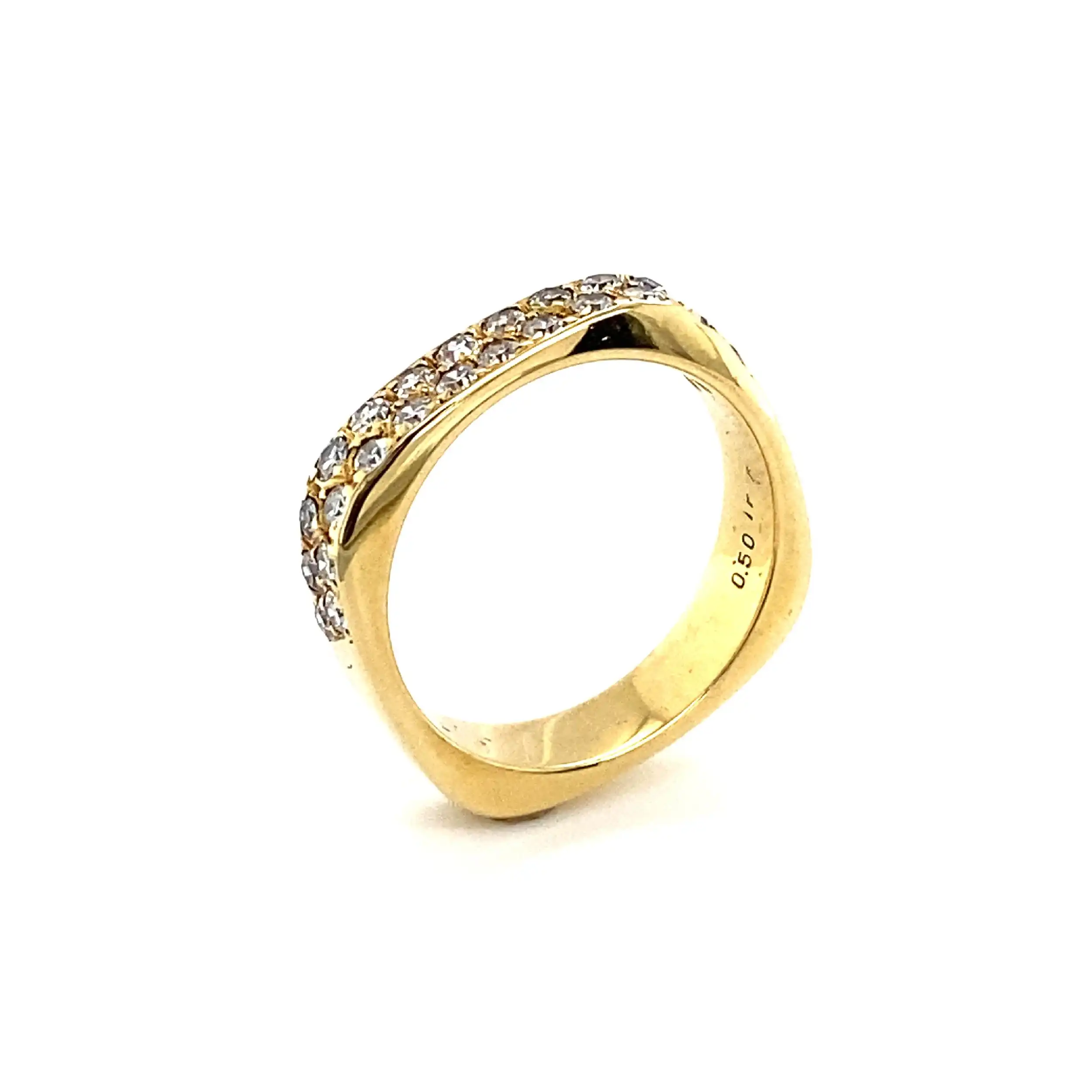 Ring Gelbgold mit Diamanten, graviert mit 0,50ct. Ring Gelbgold mit Diamanten, graviert mit 0,50ct.