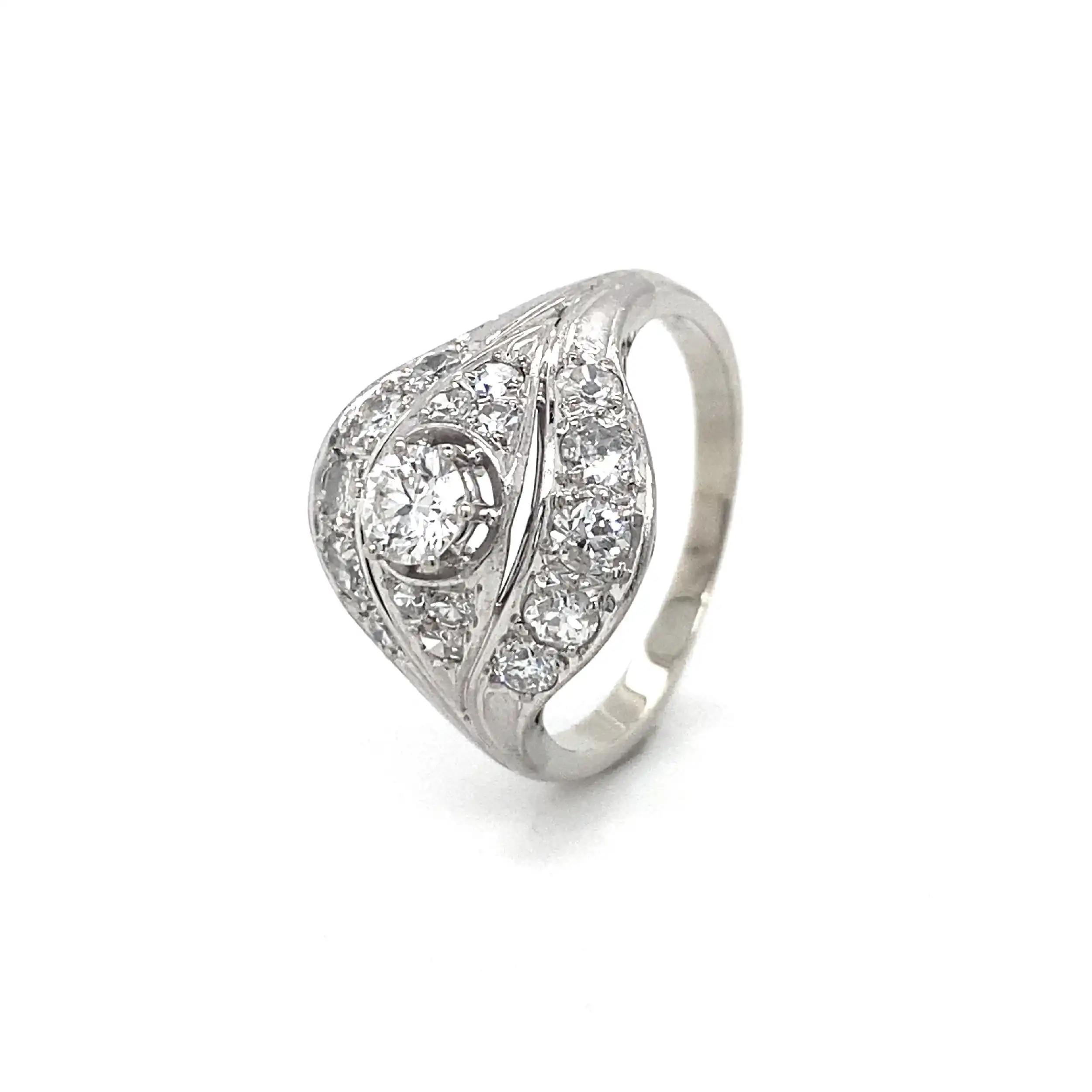 Ring Weißgold mit Brillanten und Diamanten