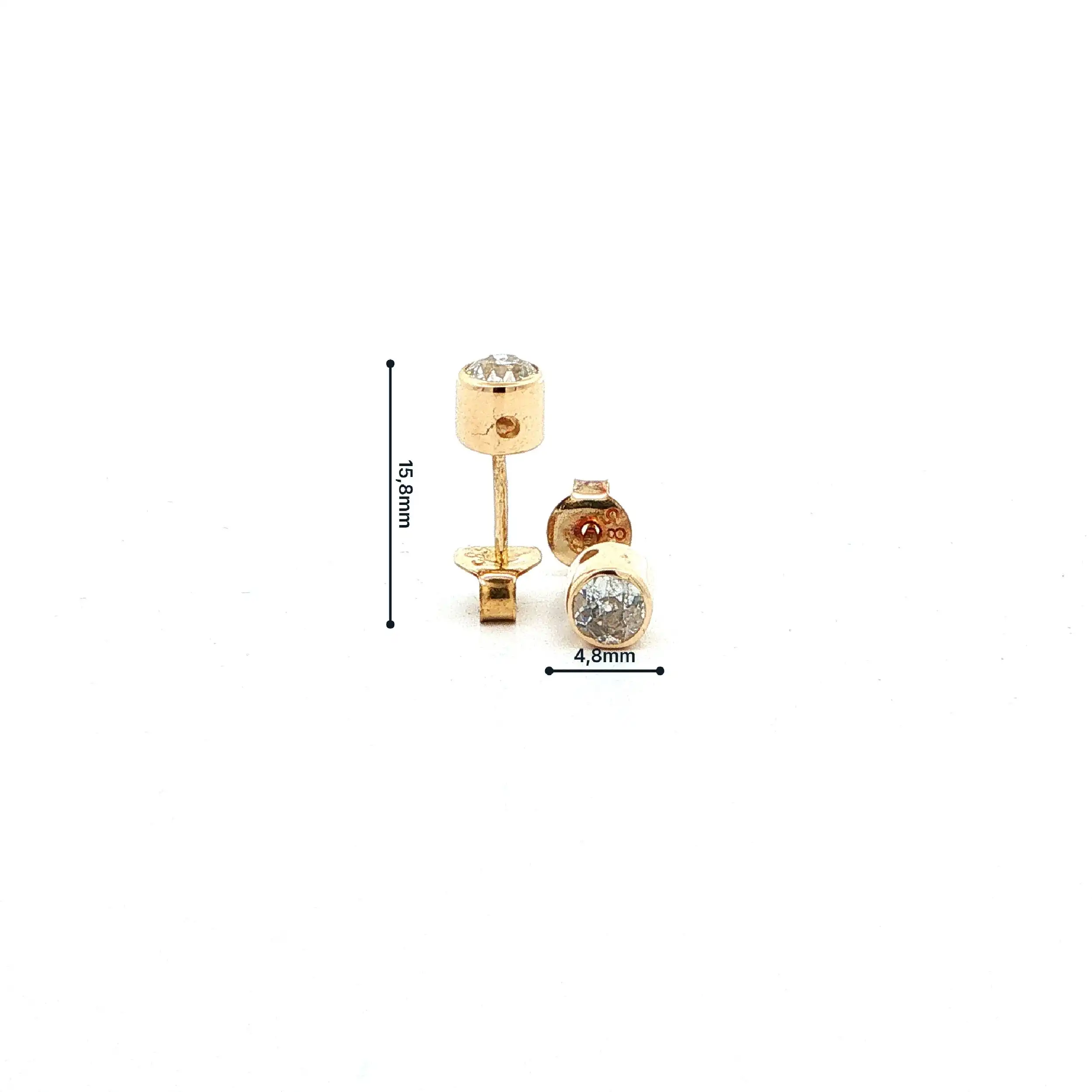 Ohrstecker Gelbgold mit Altschliff-Brillanten