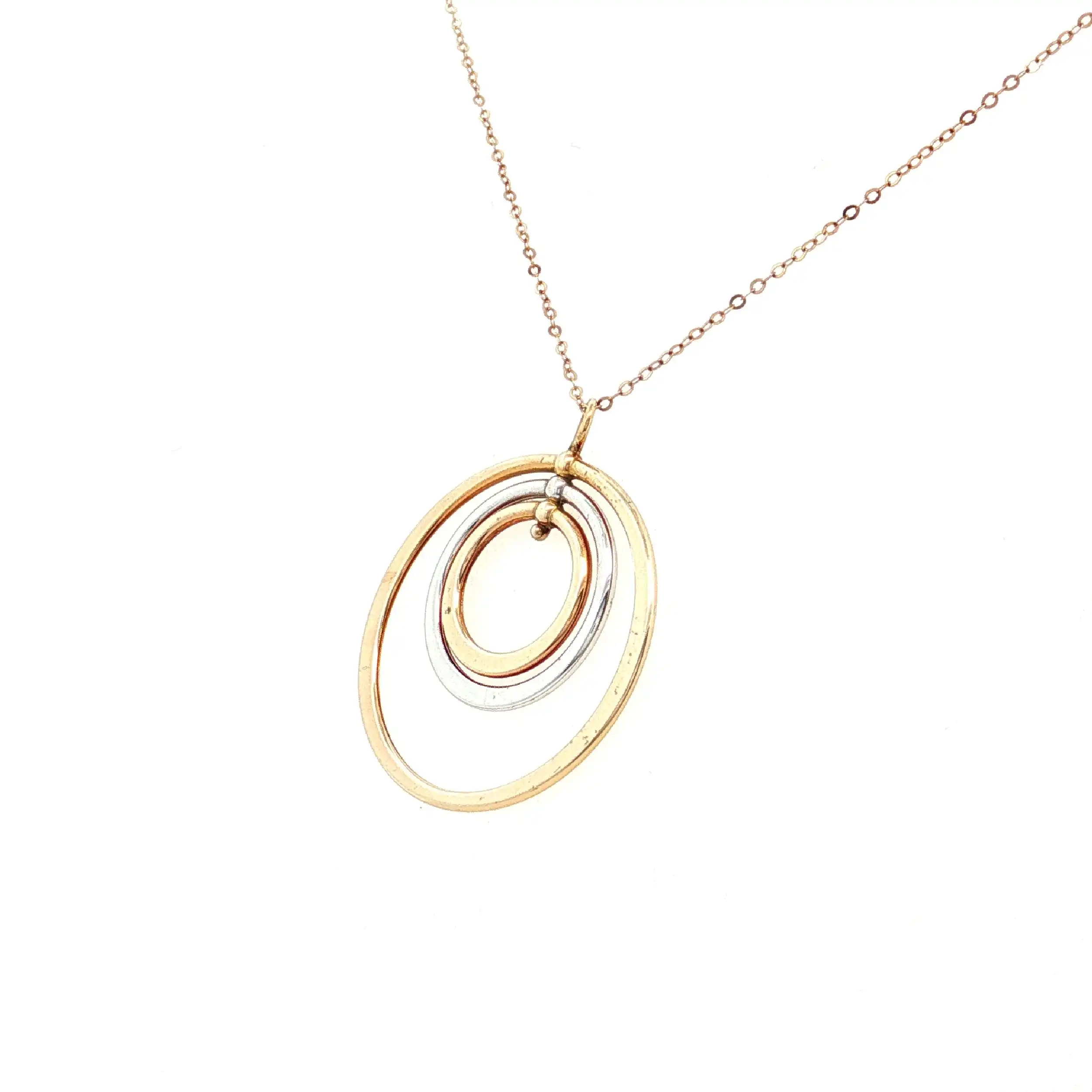 Kette Gelbgold mit Bicolor Anhänger Kette Gelbgold mit Bicolor Anhänger