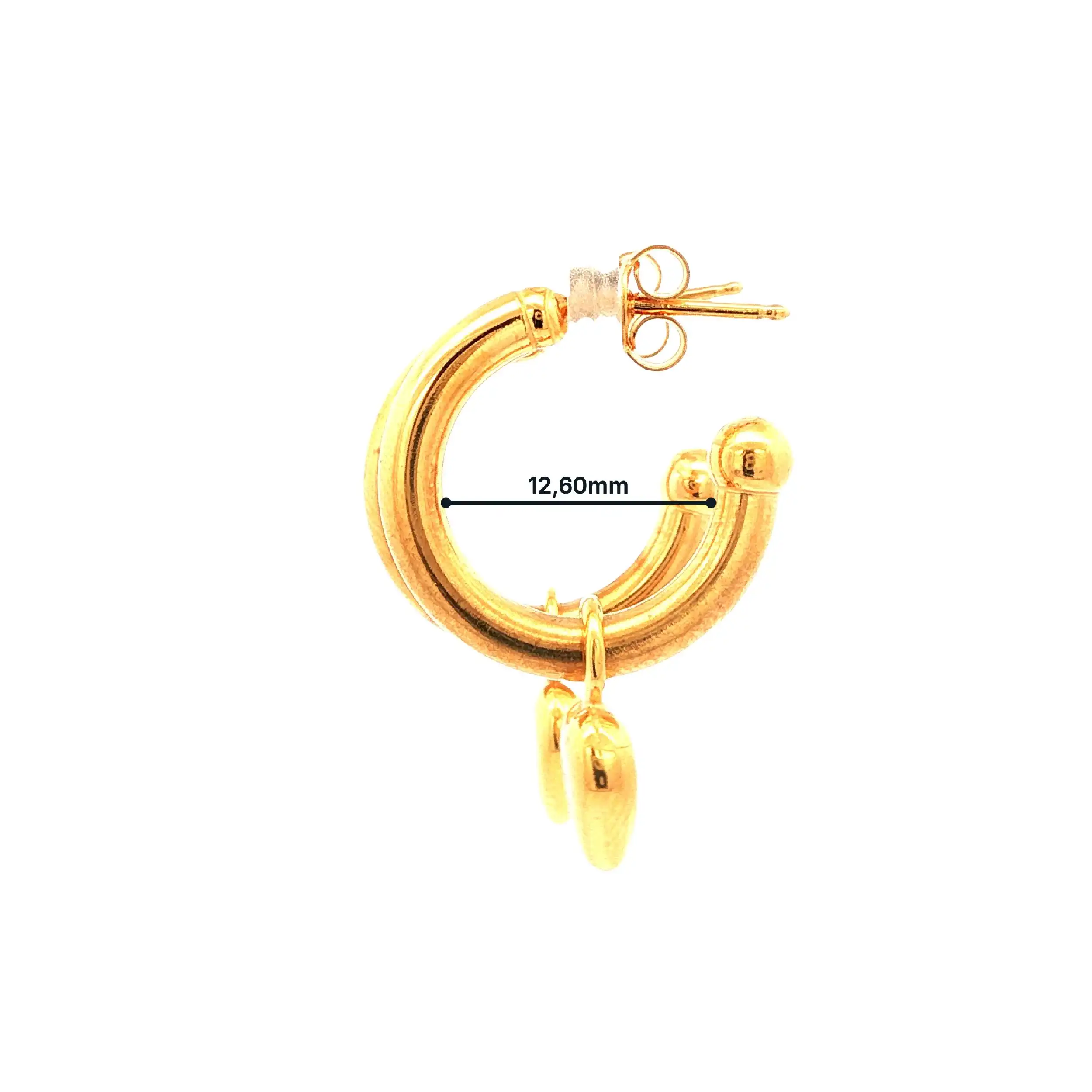 Creolen Gelbgold mit Herzanhänger Bicolor