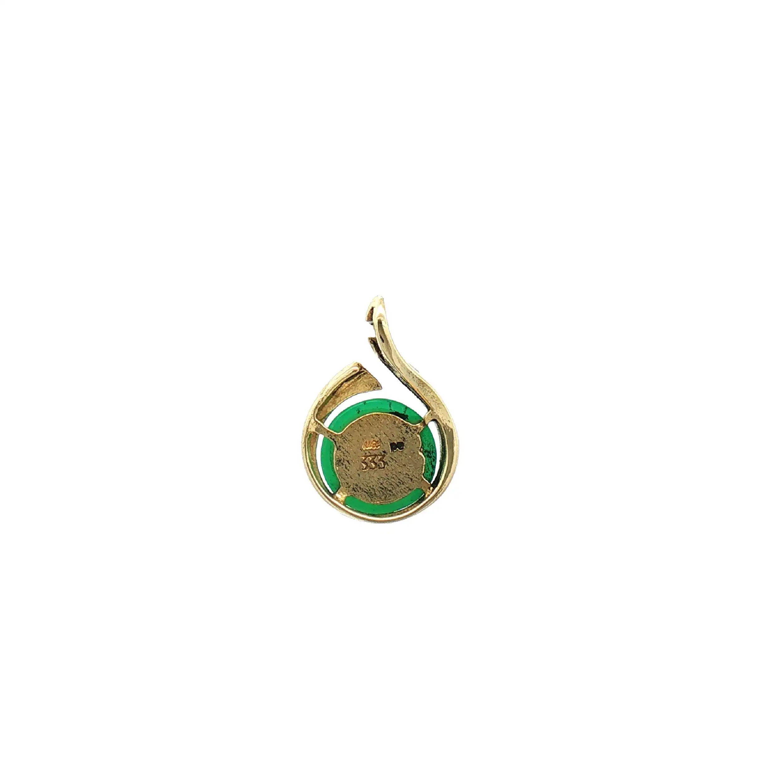 Anhänger Gelbgold mit grünen Farbstein Cabochon
