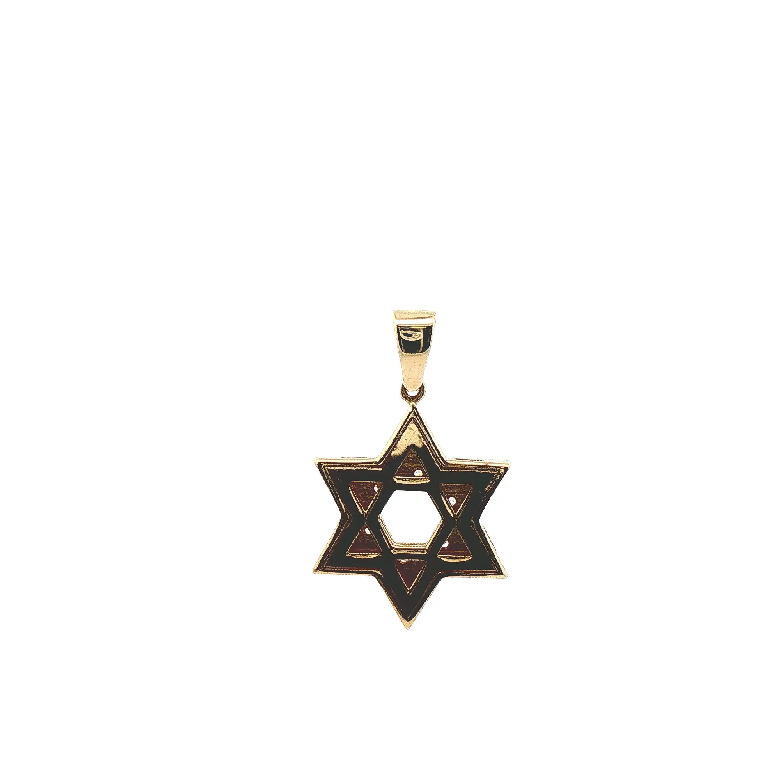 Anhänger Gelbgold Davidstern mit Zirkonia