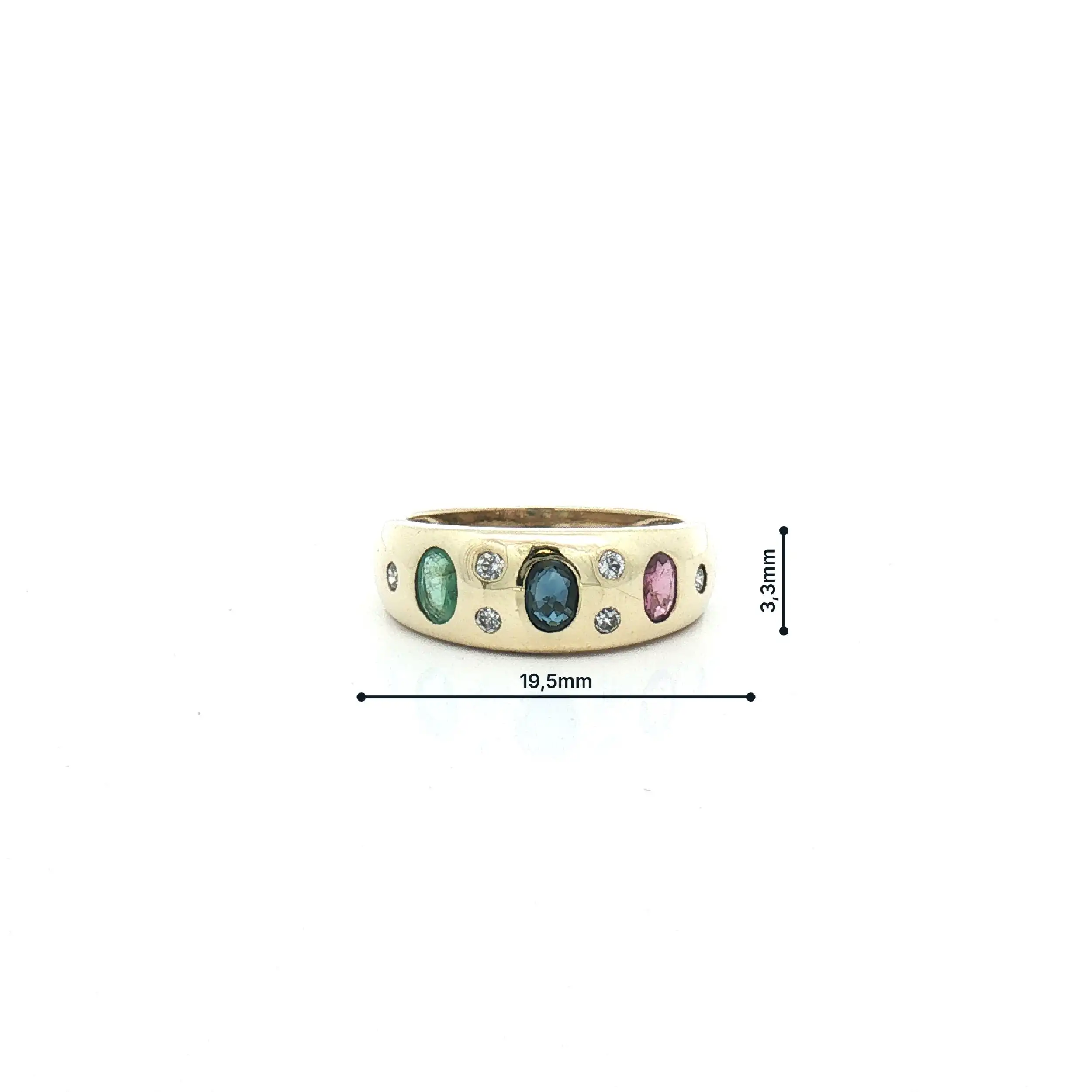 Ring Gelbgold mit verschiedenen Farbsteinen Ring Gelbgold mit verschiedenen Farbsteinen