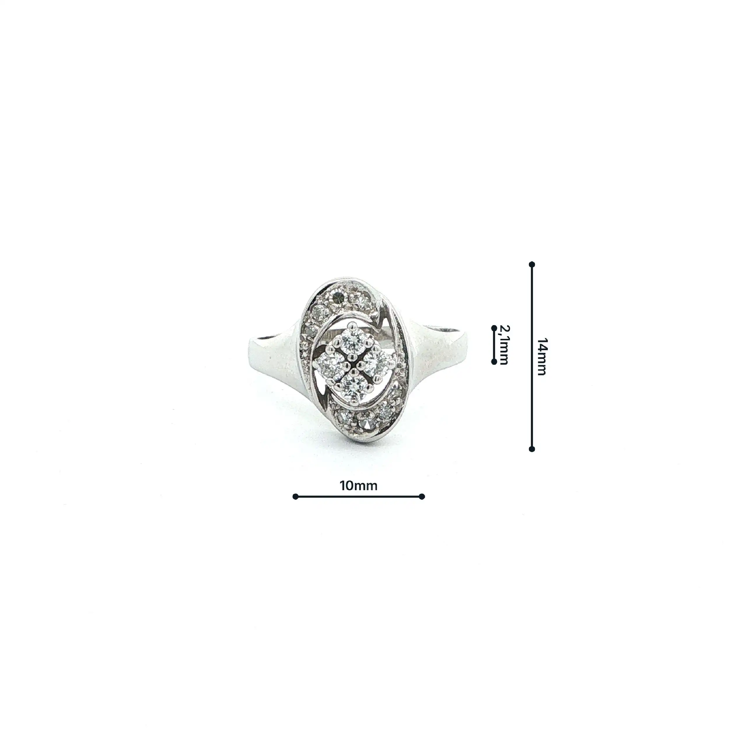 Ring Weißgold mit Brillanten & Diamanten