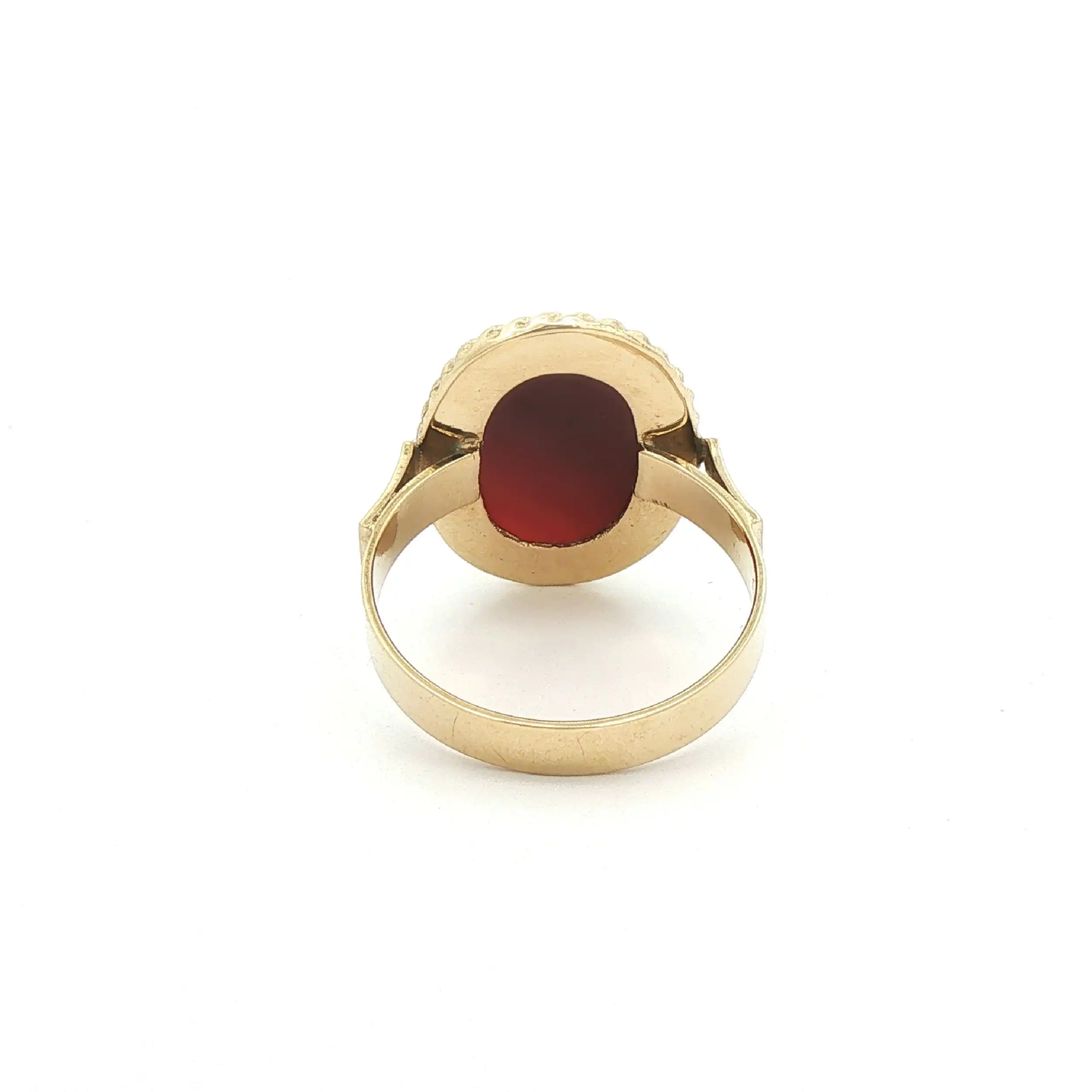 Ring Gelbgold mit braunem Stein