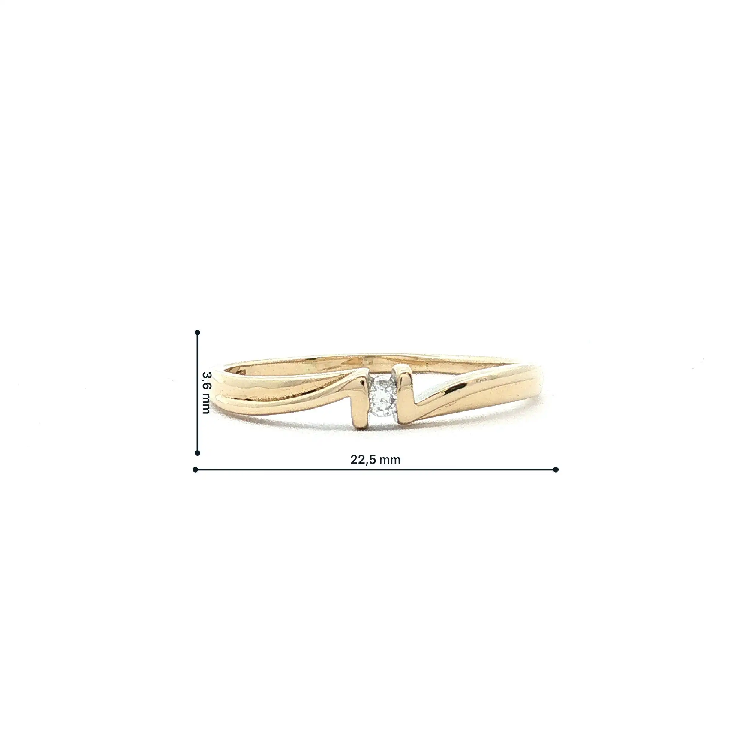 Ring Gelbgold mit Solitär Brillant