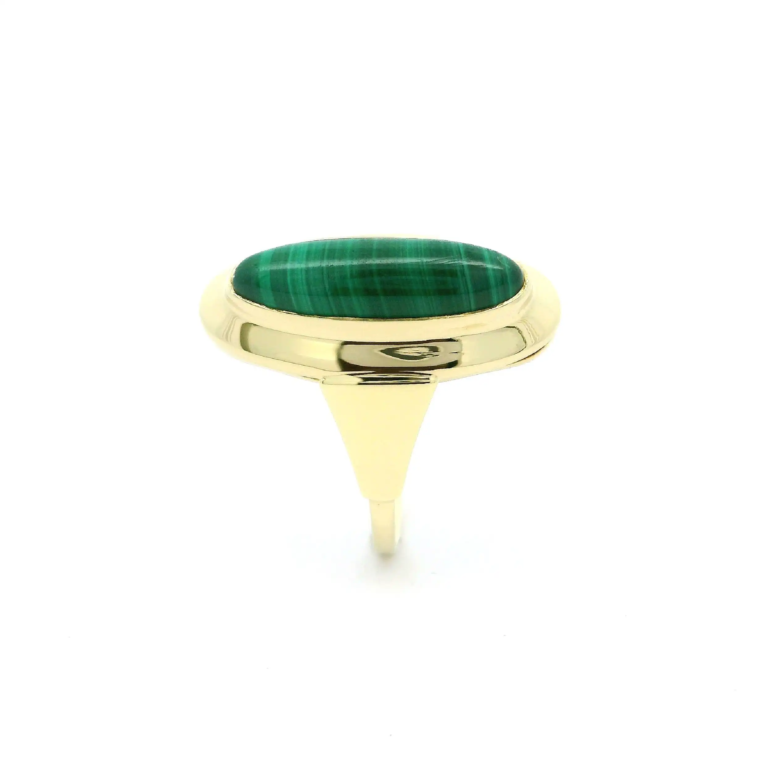 Ring Gelbgold mit Malachit Cabochon