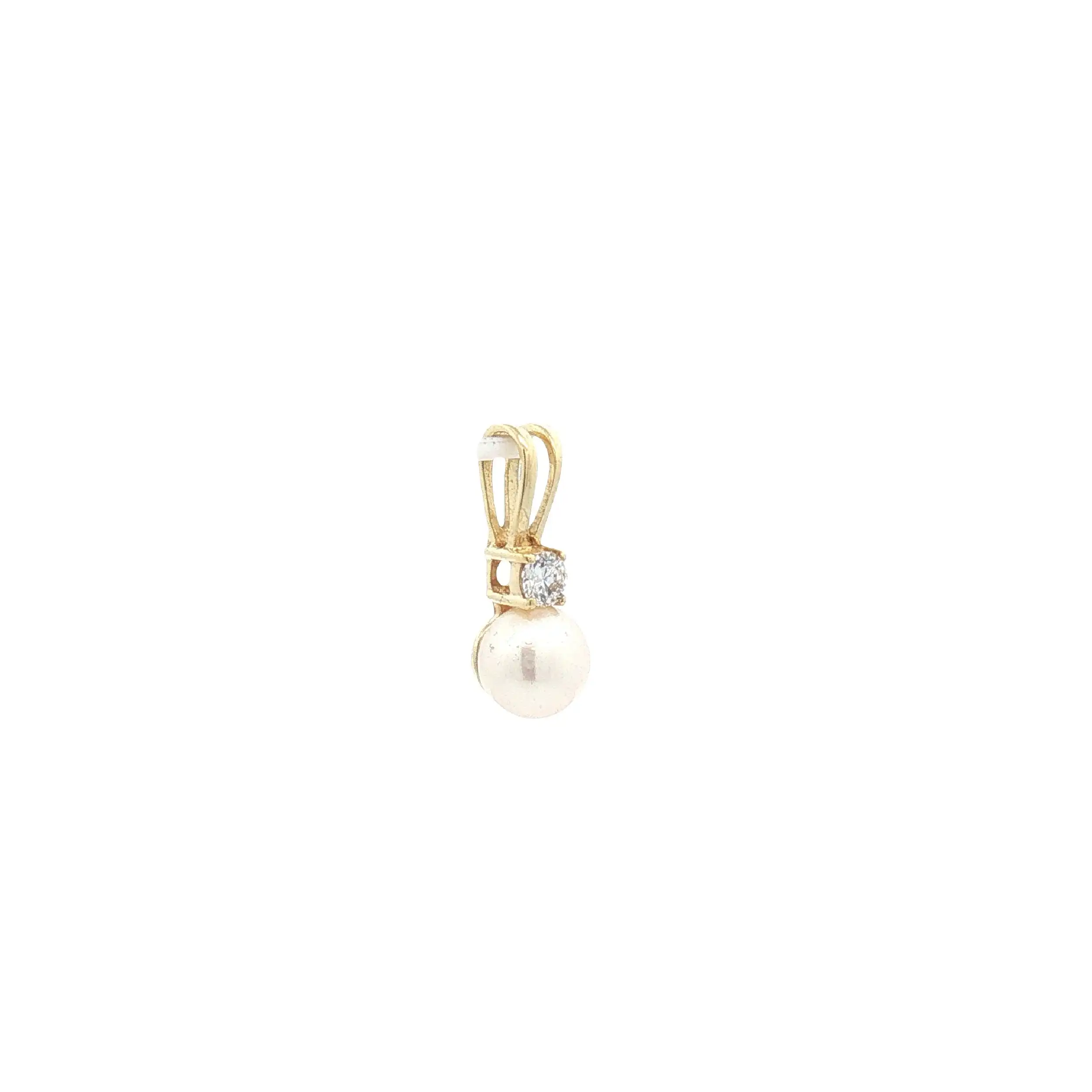 Anhänger Gelbgold mit Perle und Zirkonia Anhänger Gelbgold mit Perle und Zirkonia