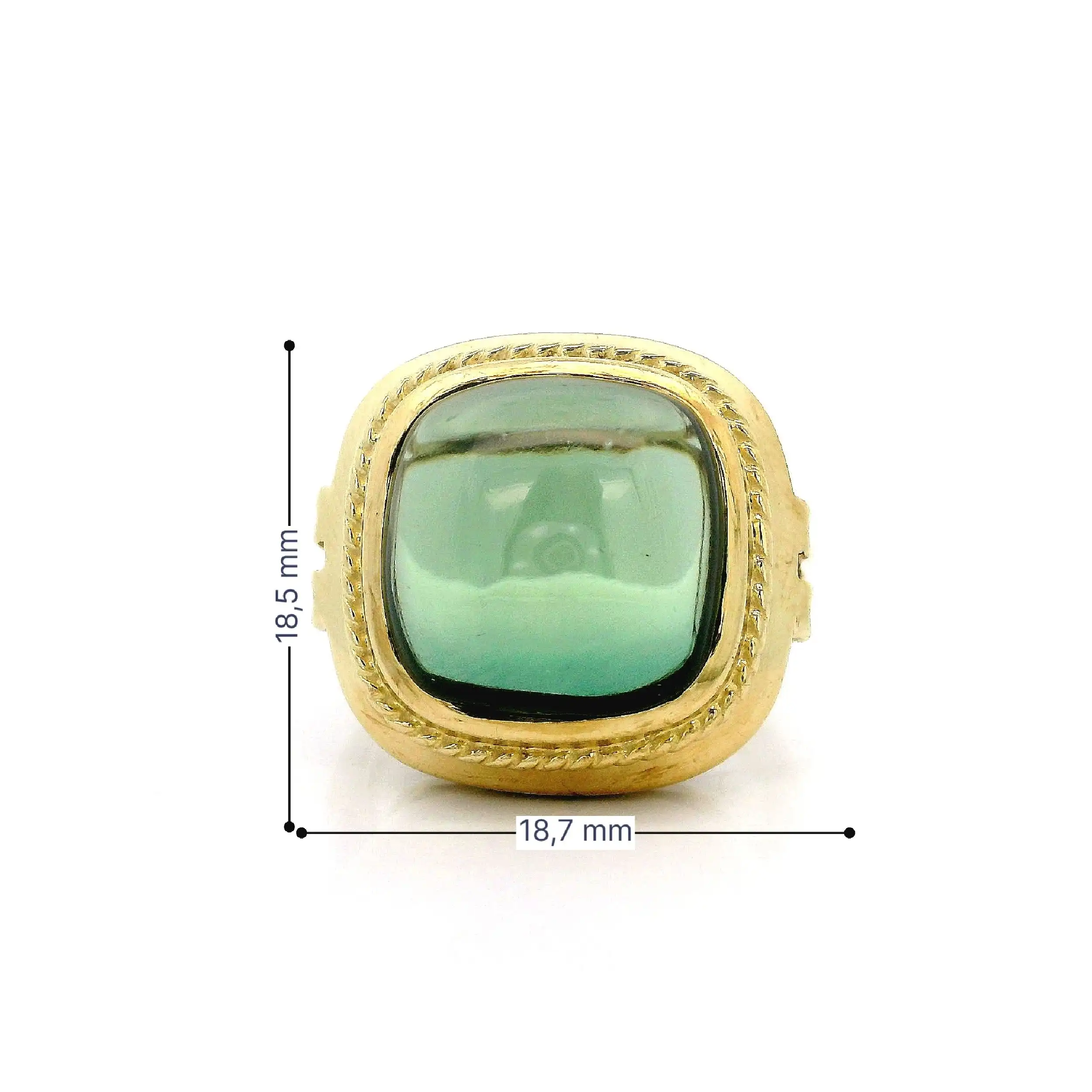 Ring Gelbgold mit grünem Stein Ring Gelbgold mit grünem Stein