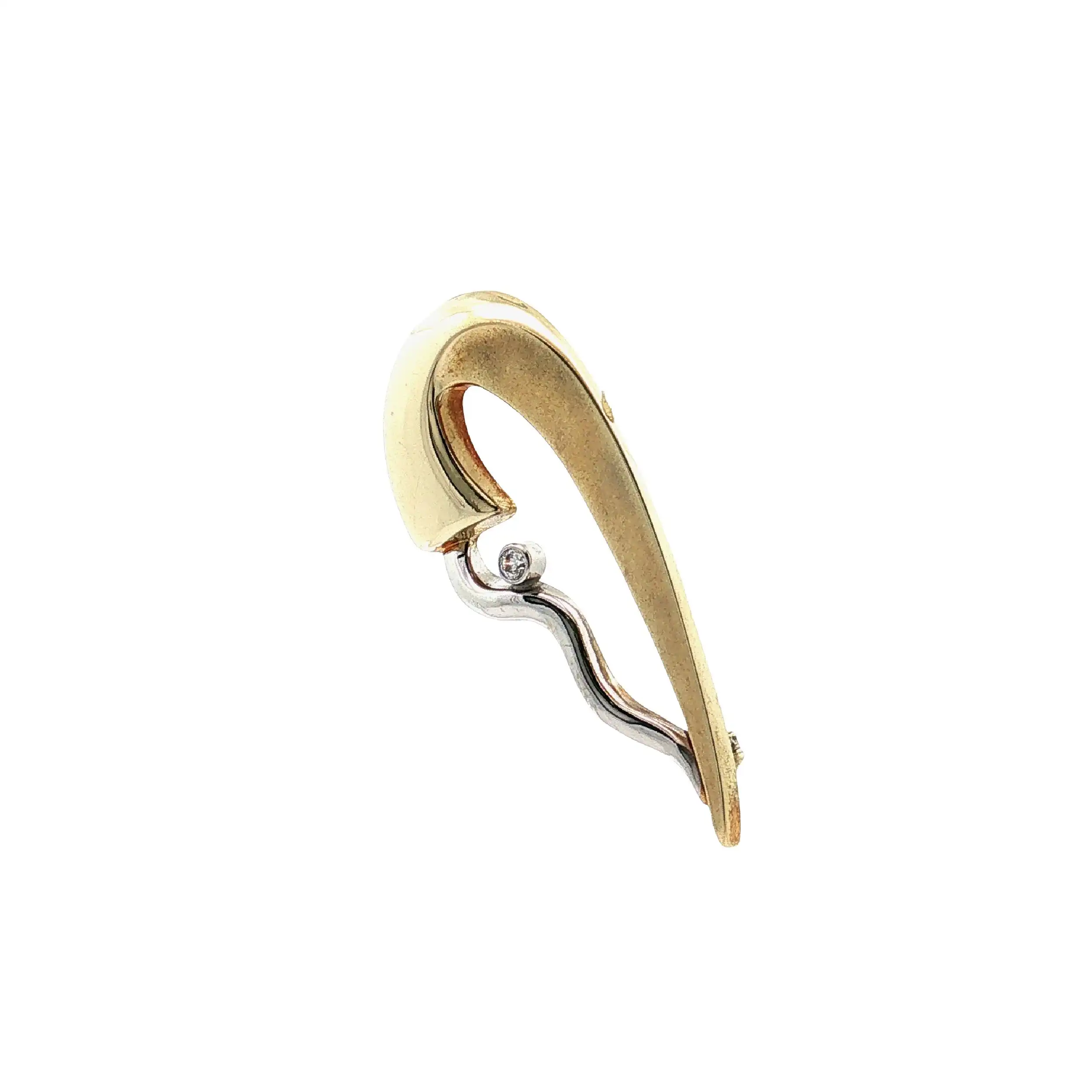 Brosche Bicolor mit Zirkonia