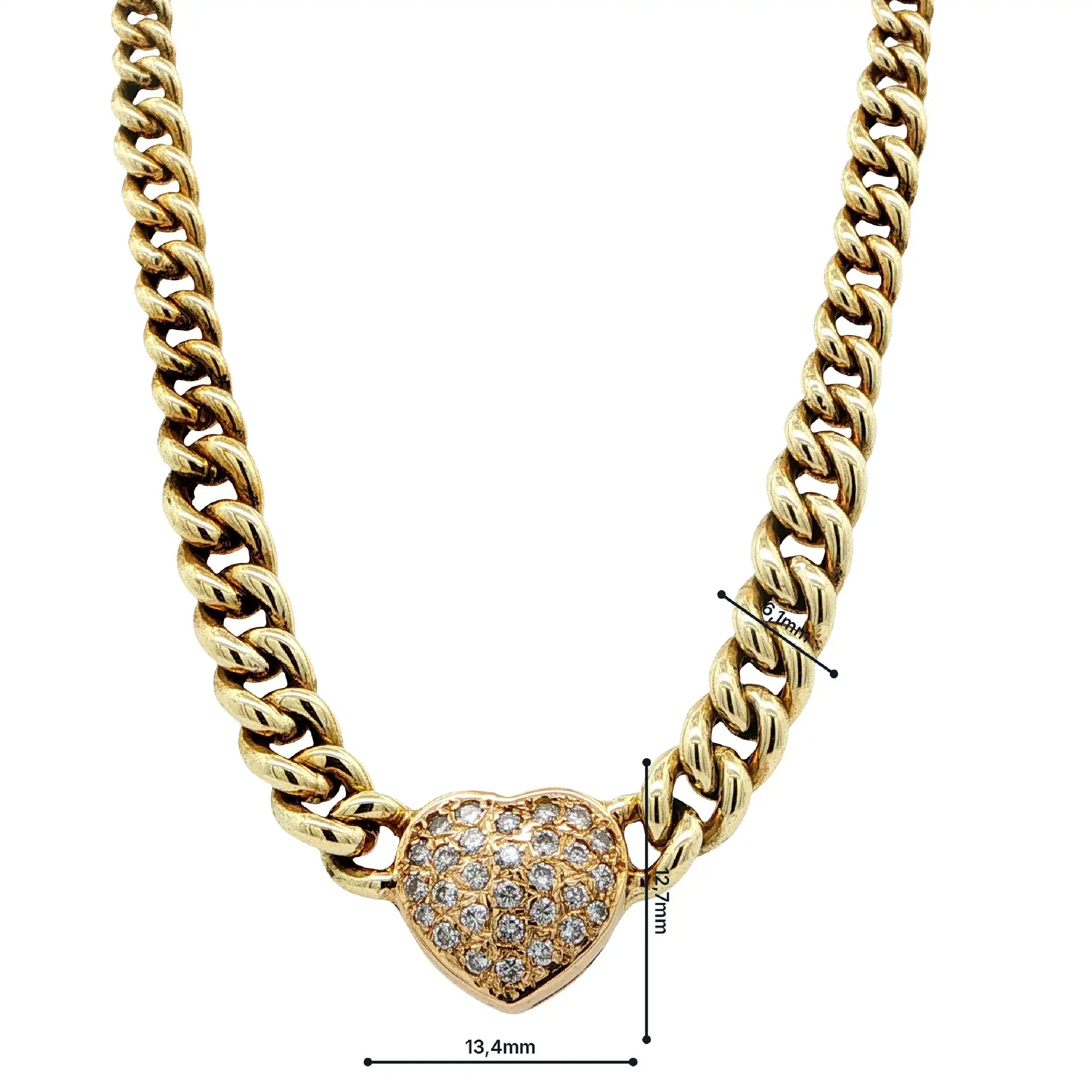Panzercollier Gelbgold hohl Verlaufend mit Brillanten Panzercollier Gelbgold hohl Verlaufend mit Brillanten