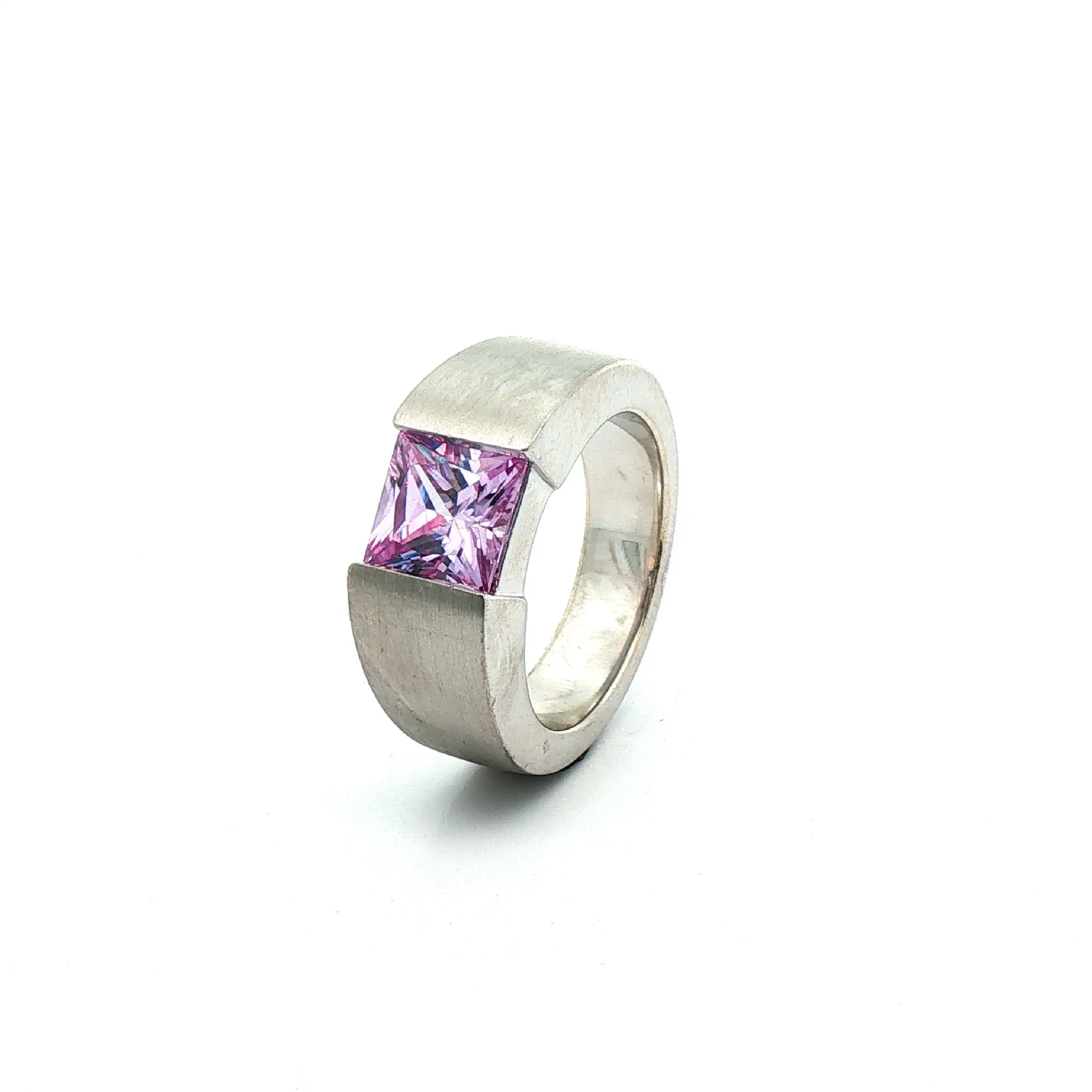 Ring Silber mit Lila Farbstein