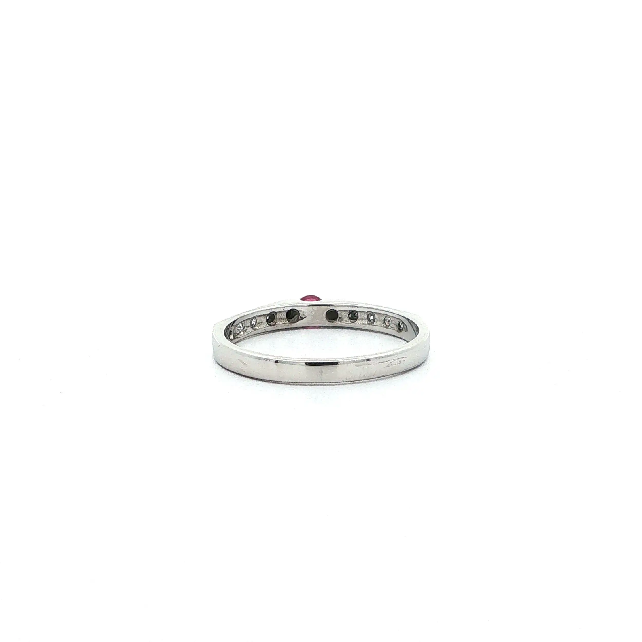 Ring Weißgold mit Rubin & Diamanten
