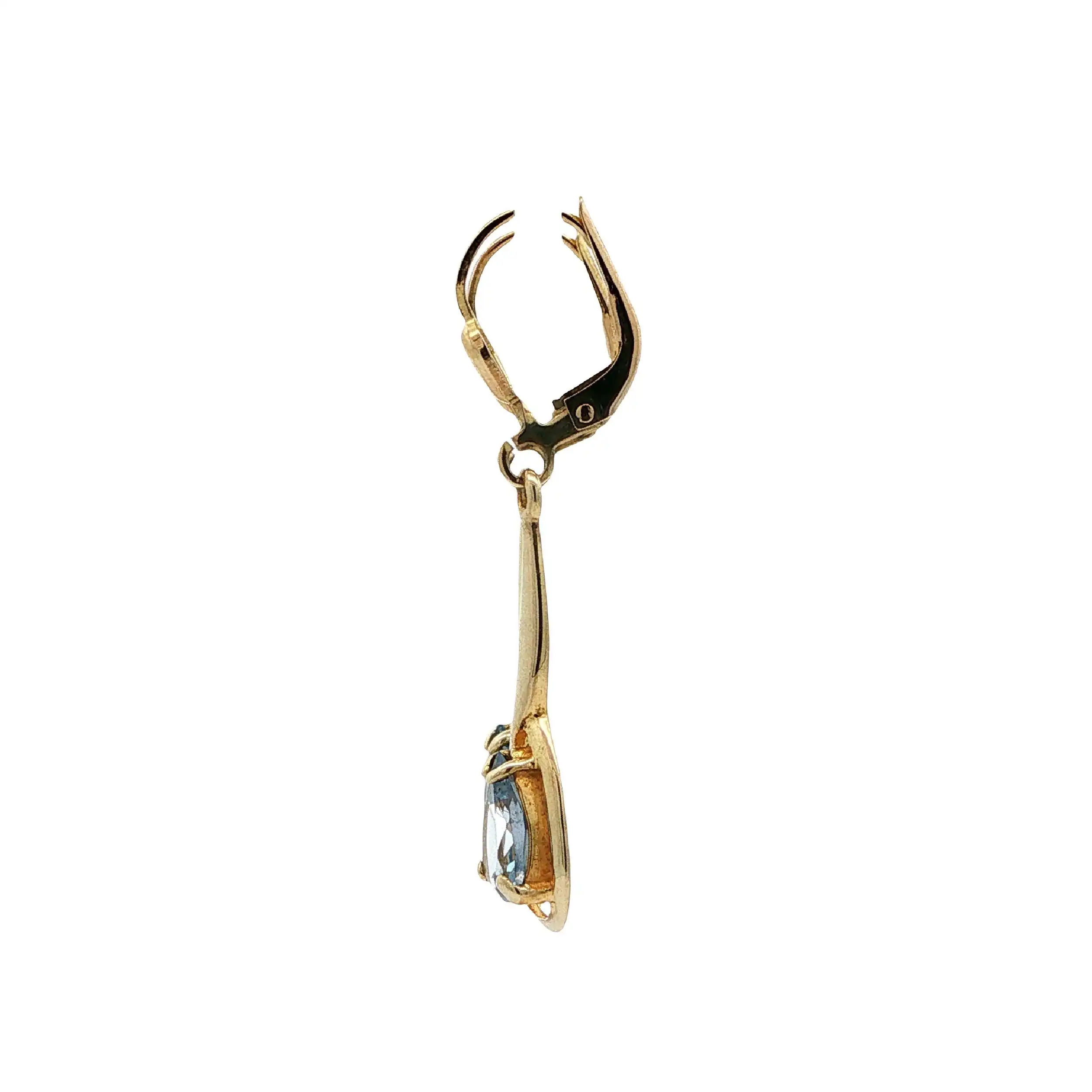 Ohrhänger Gelbgold mit blauem Farbstein Ohrhänger Gelbgold mit blauem Farbstein