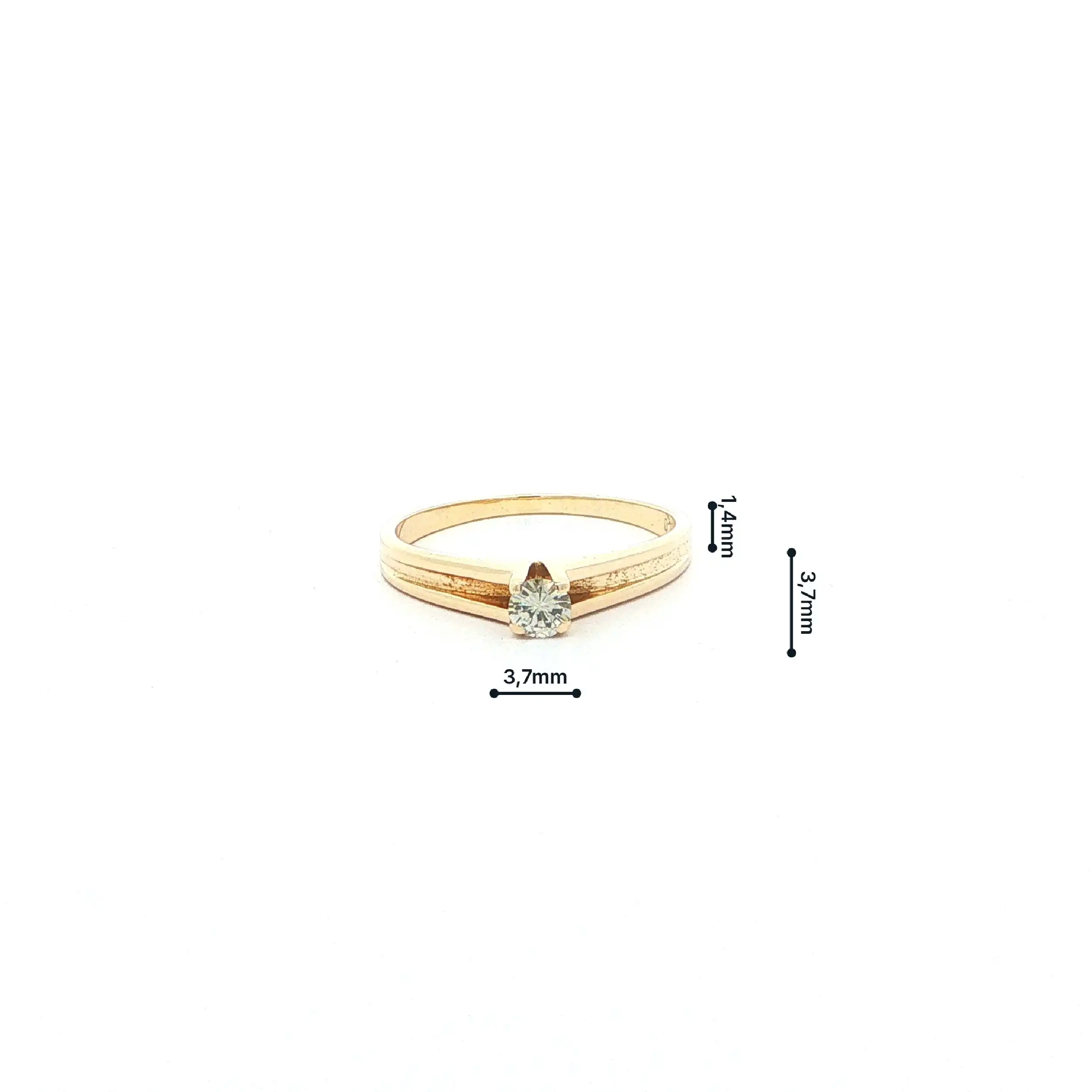 Ring Gelbgold mit Brillant, graviert mit 0,19ct.