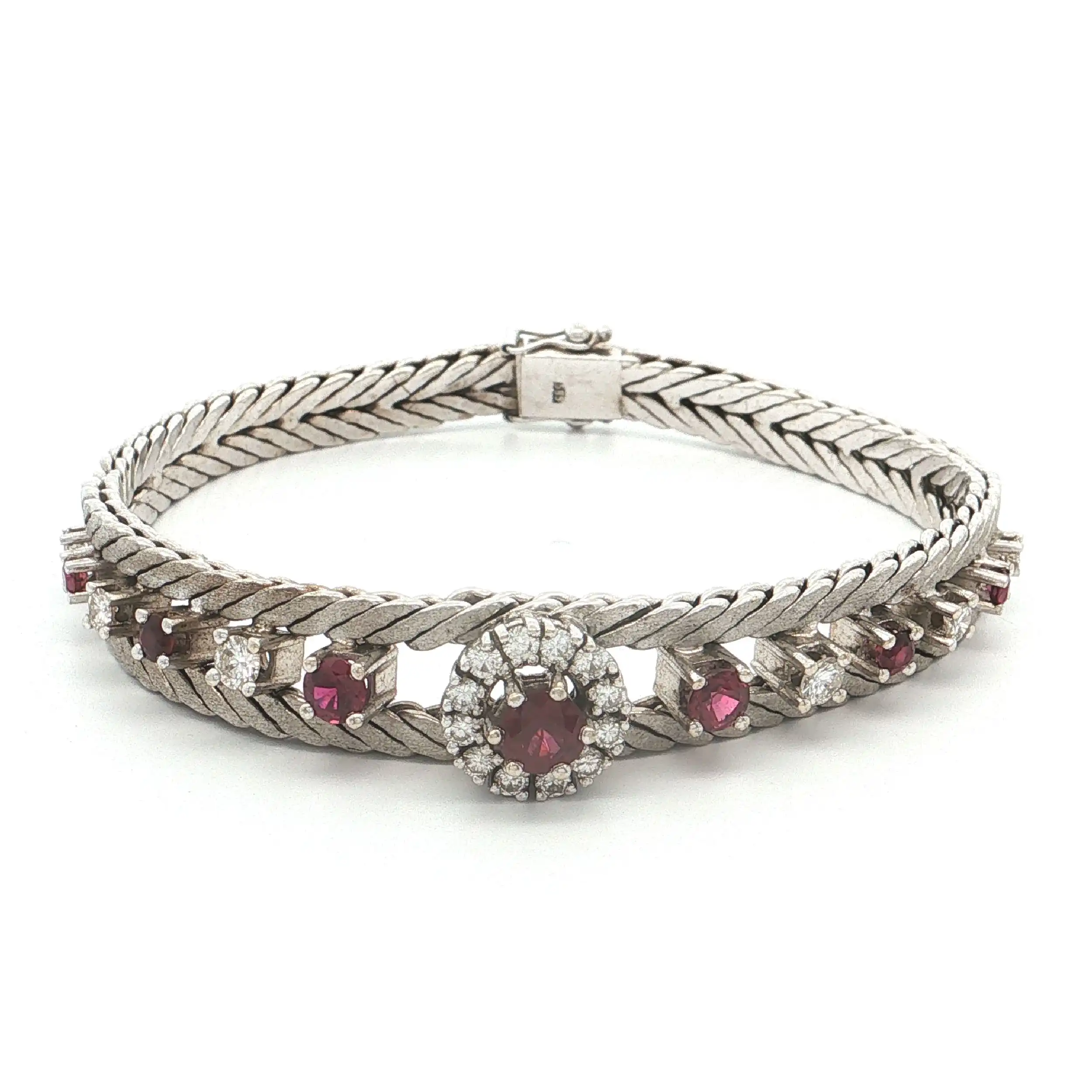 Armband Weißgold mit Brillanten und Rubinen Armband Weißgold mit Brillanten und Rubinen
