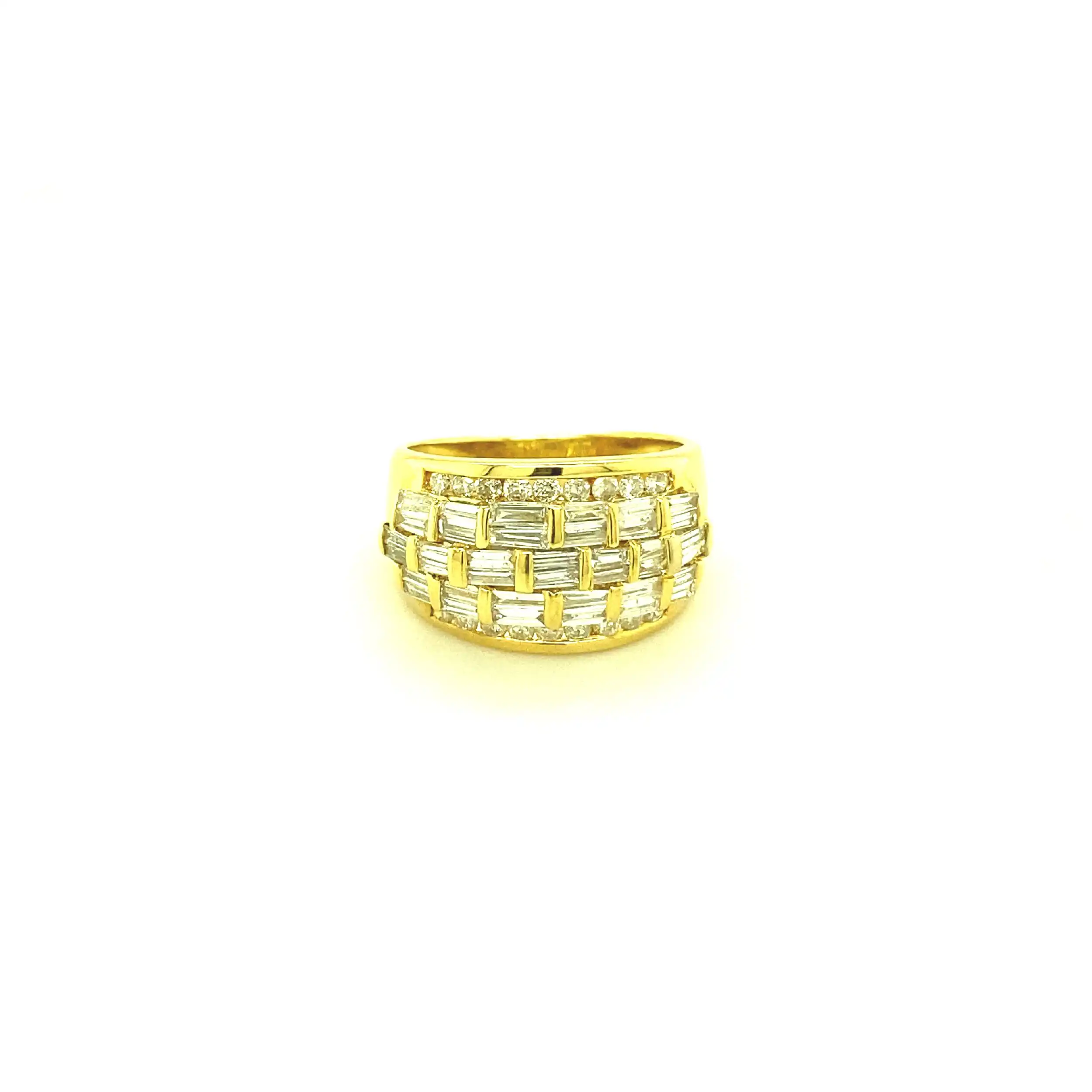 Ring Gelbgold mit Brillanten und Baguette Diamanten Ring Gelbgold mit Brillanten und Baguette Diamanten